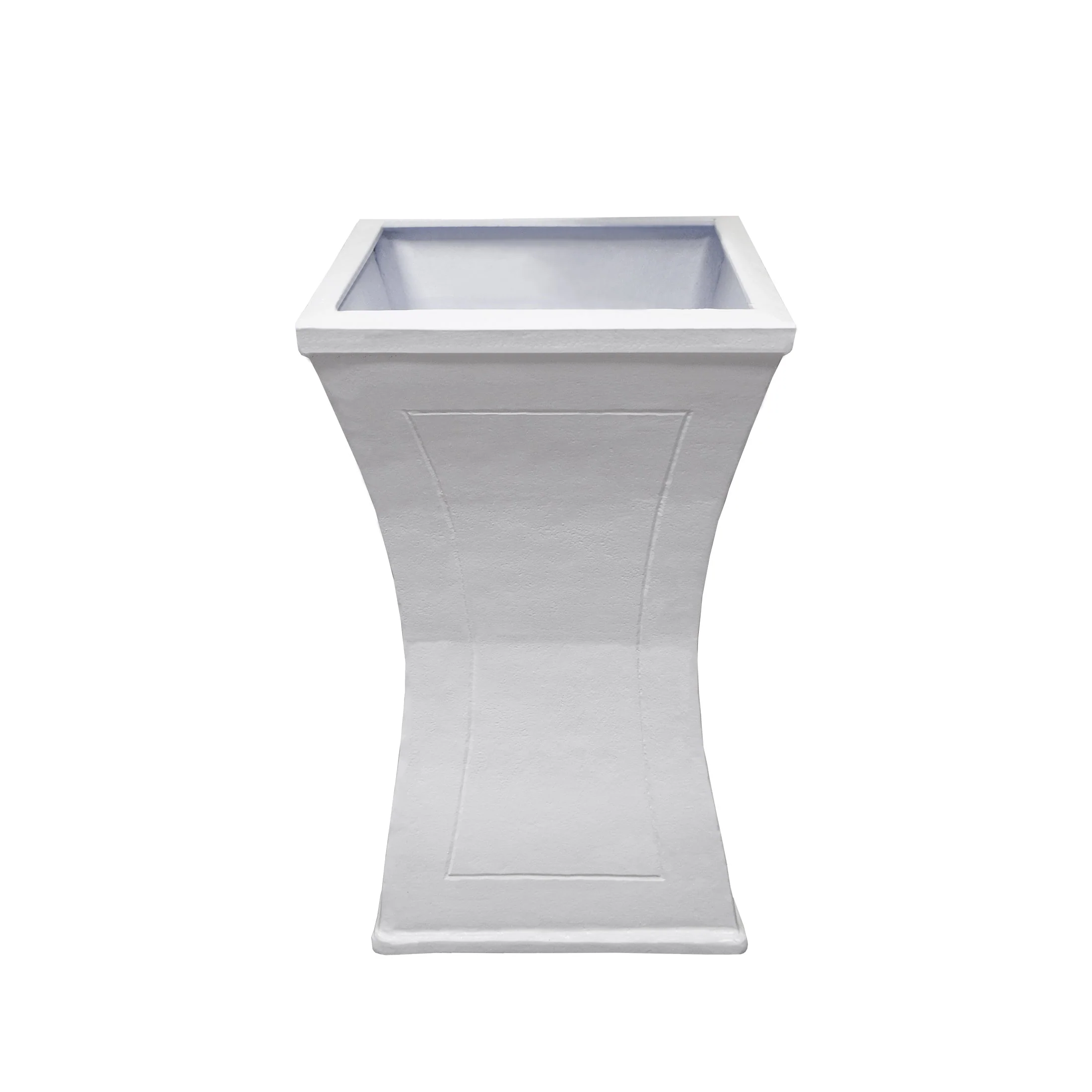 Modern Square Cast Aluminum 40-in Bird Bath and Planter Vase Combo - Image 5