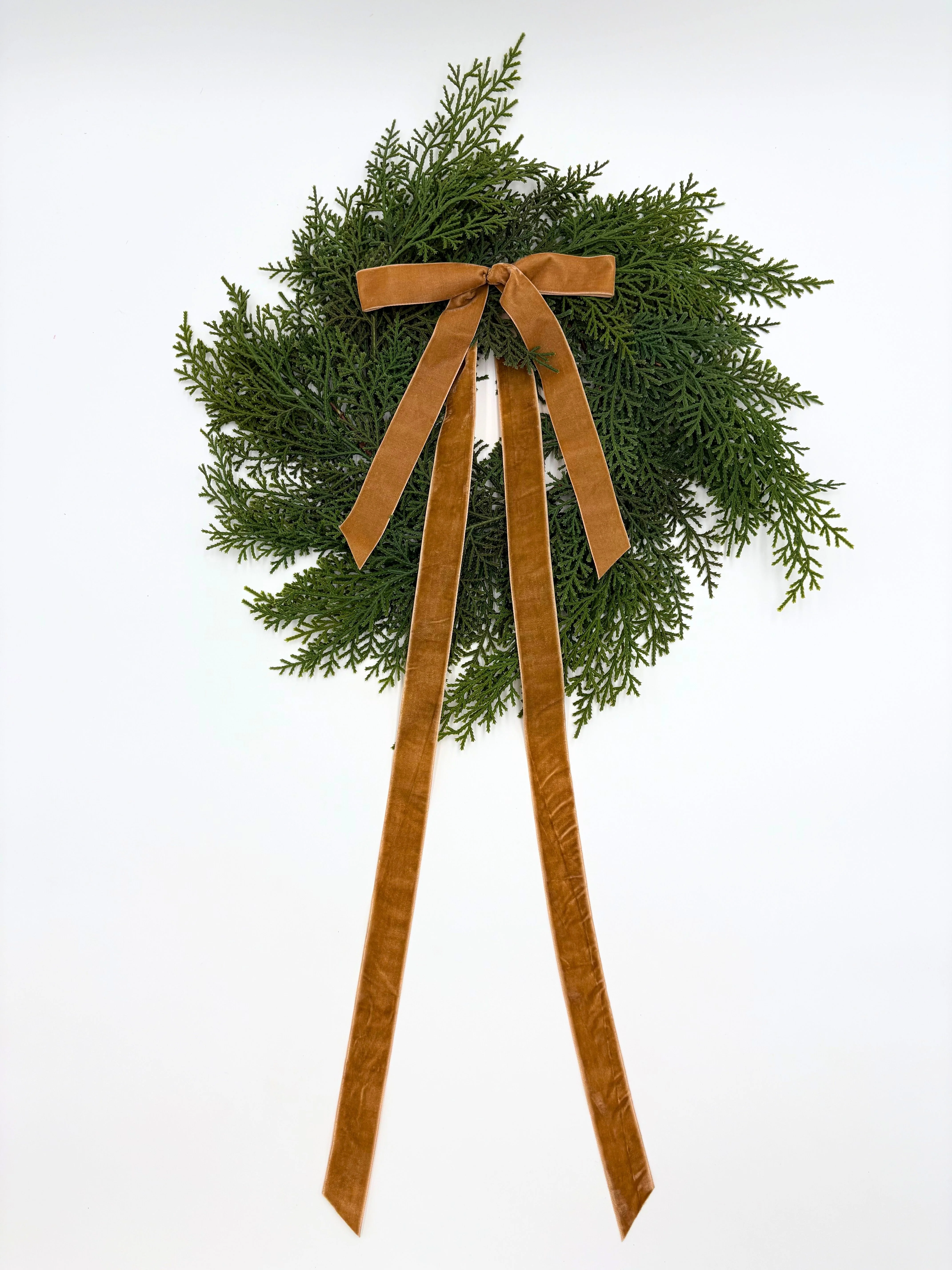 Neutral Mini Cedar Cabinet Wreaths with Ribbon - Image 8
