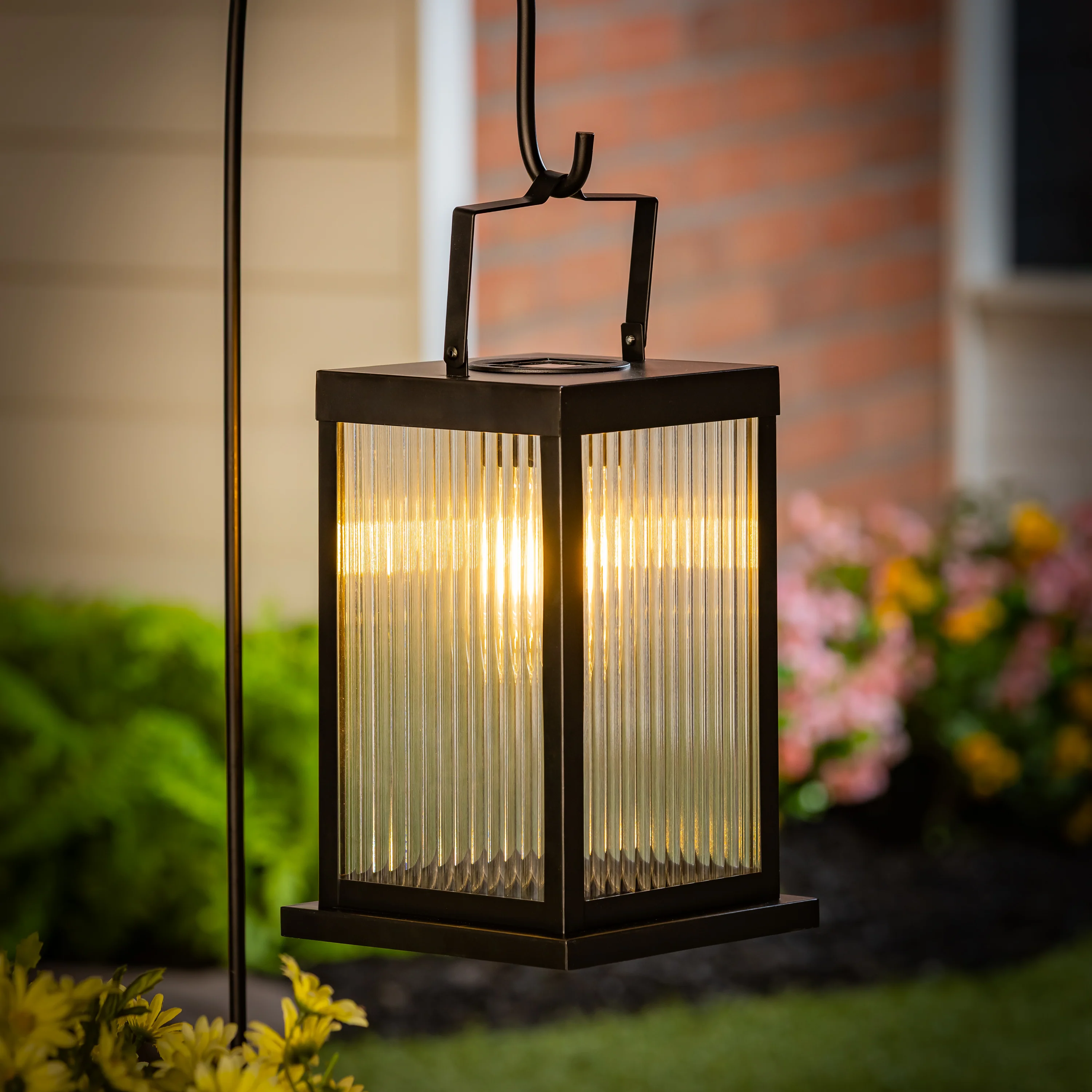 Solar Metal Lantern with Edison Bulbs, Set of 2 - Image 3