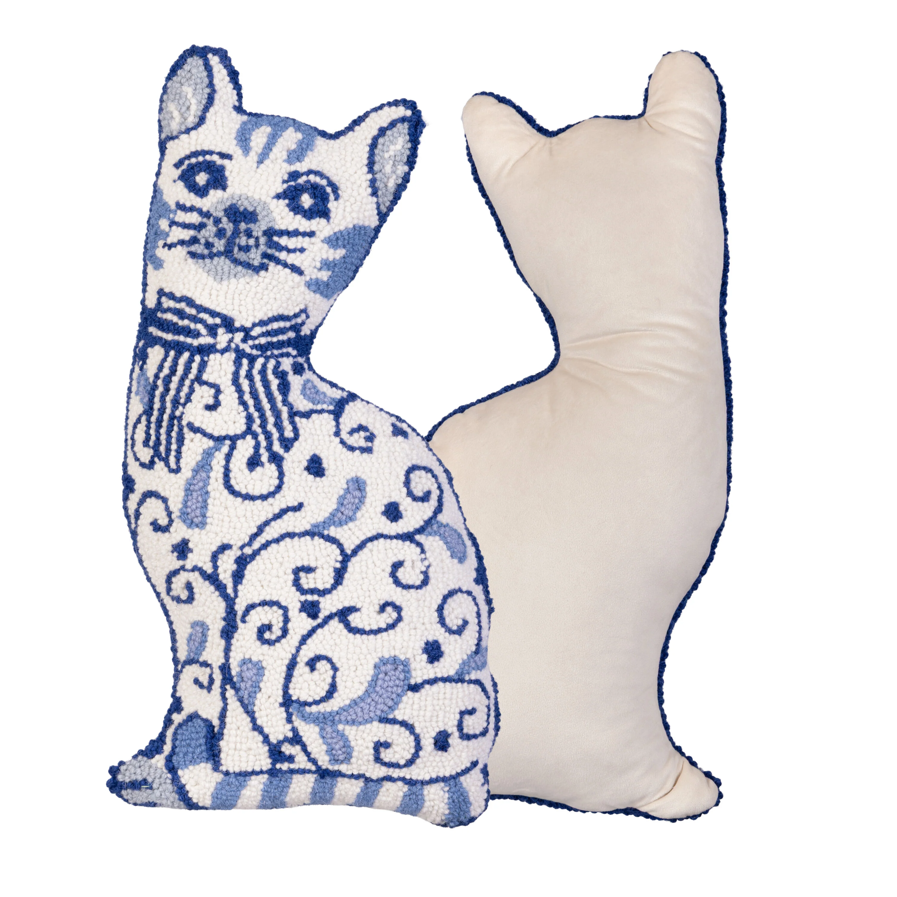 Chinoiserie Cat Hooked Pillow - Image 4