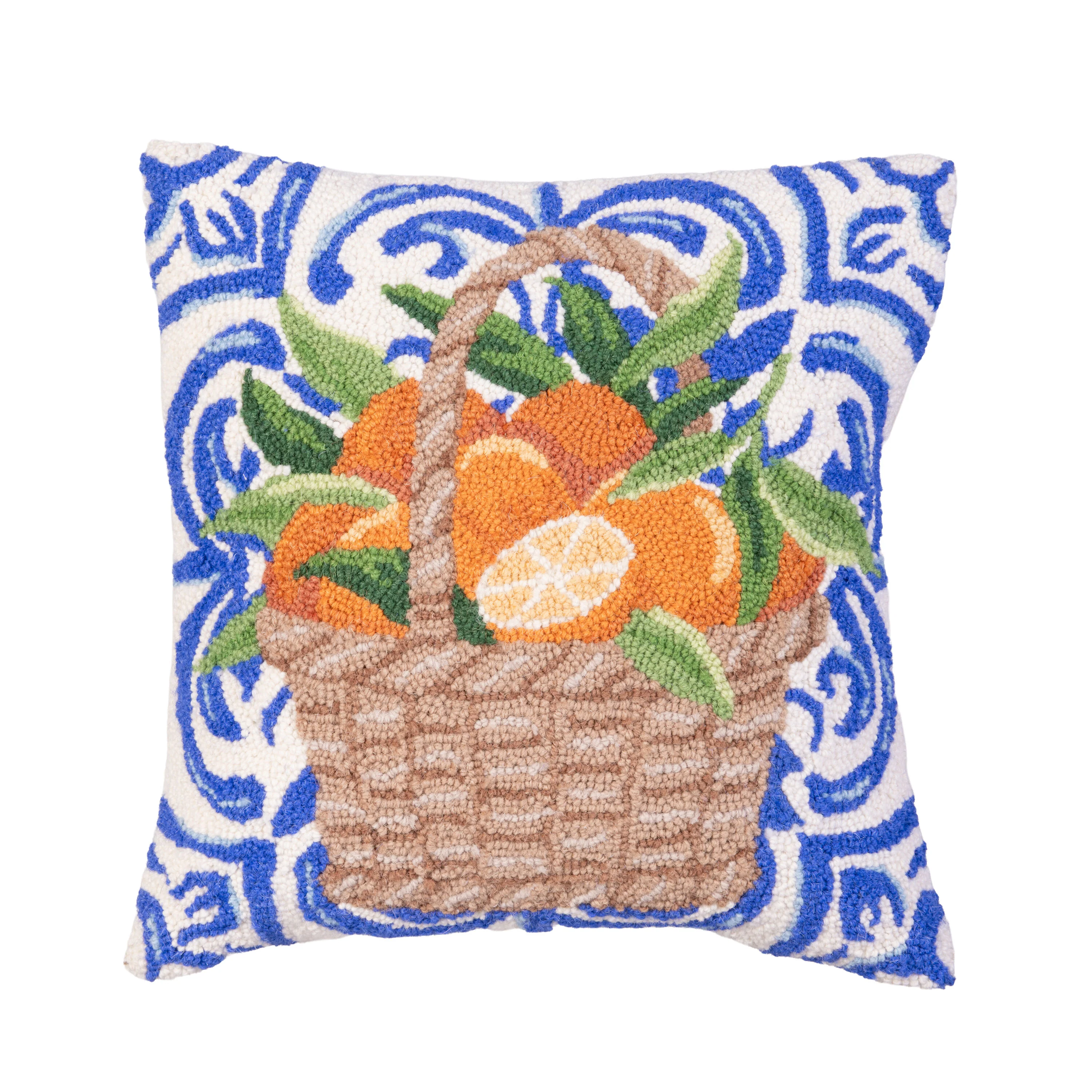 A Basket of Oranges Hooked Pillow - Image 4