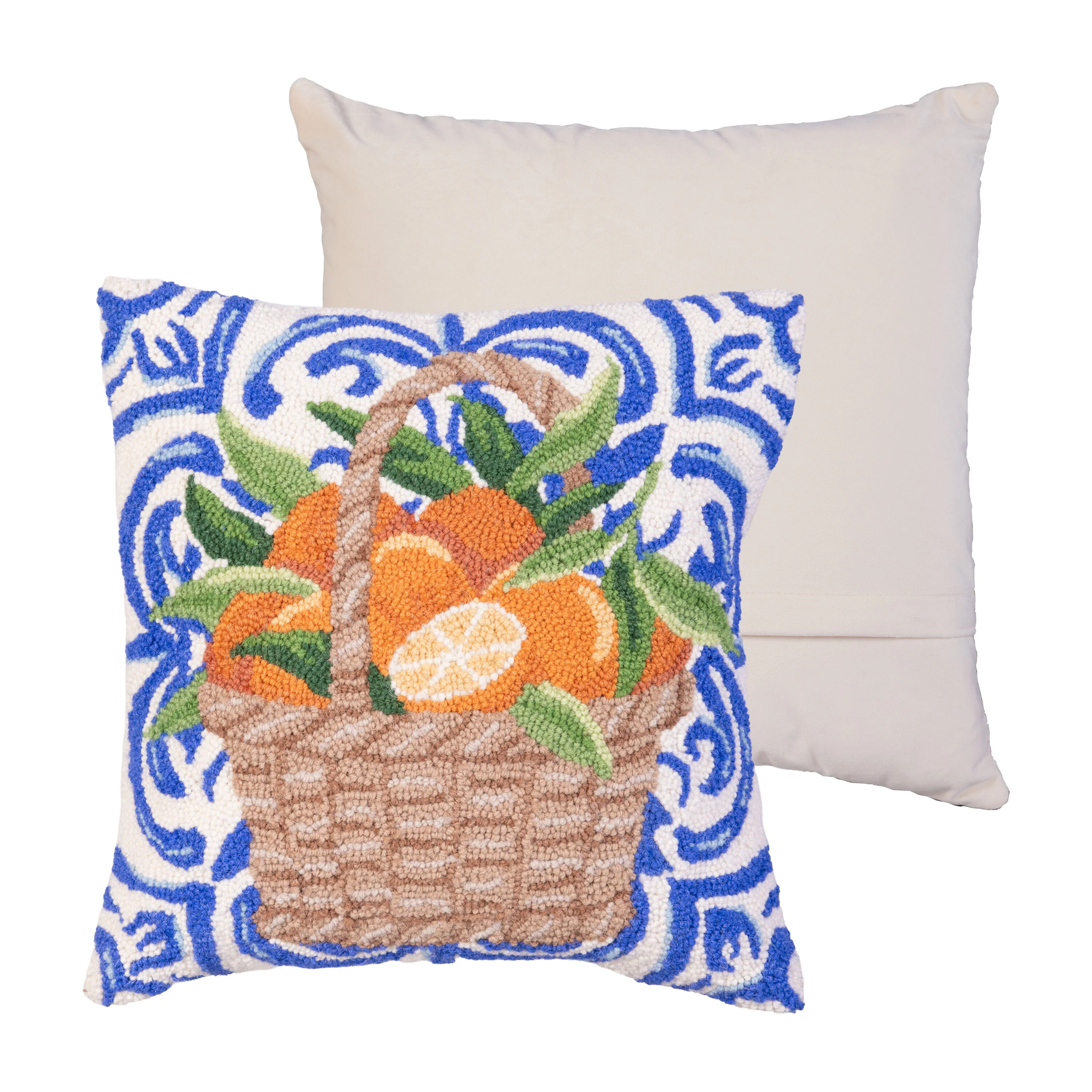 A Basket of Oranges Hooked Pillow - Image 5