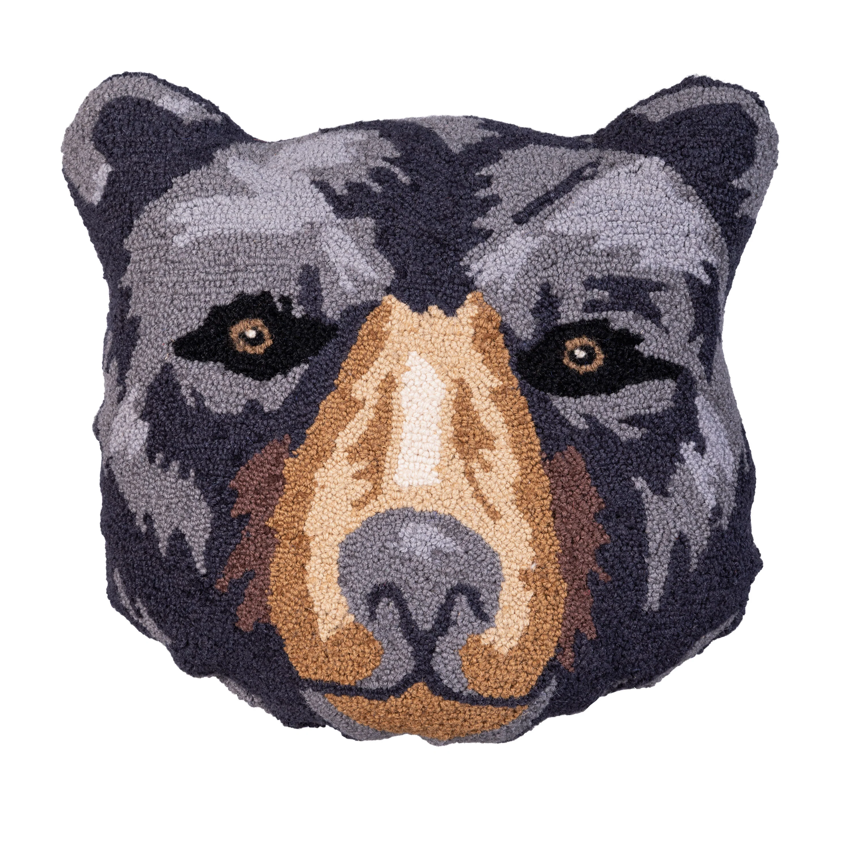 Black Bear Shaped Hooked Pillow - Image 3