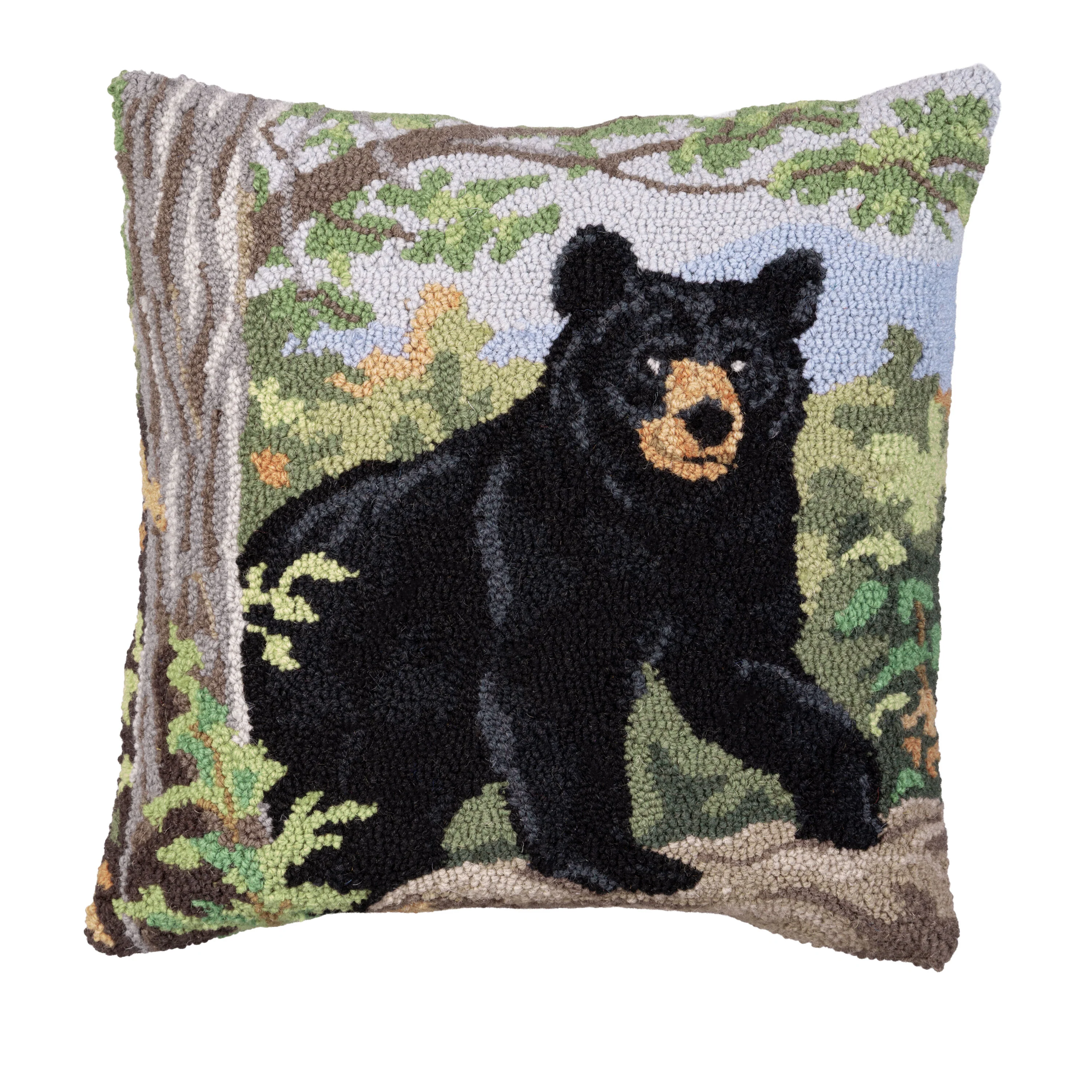 Black Bear Hooked Pillow - Image 3