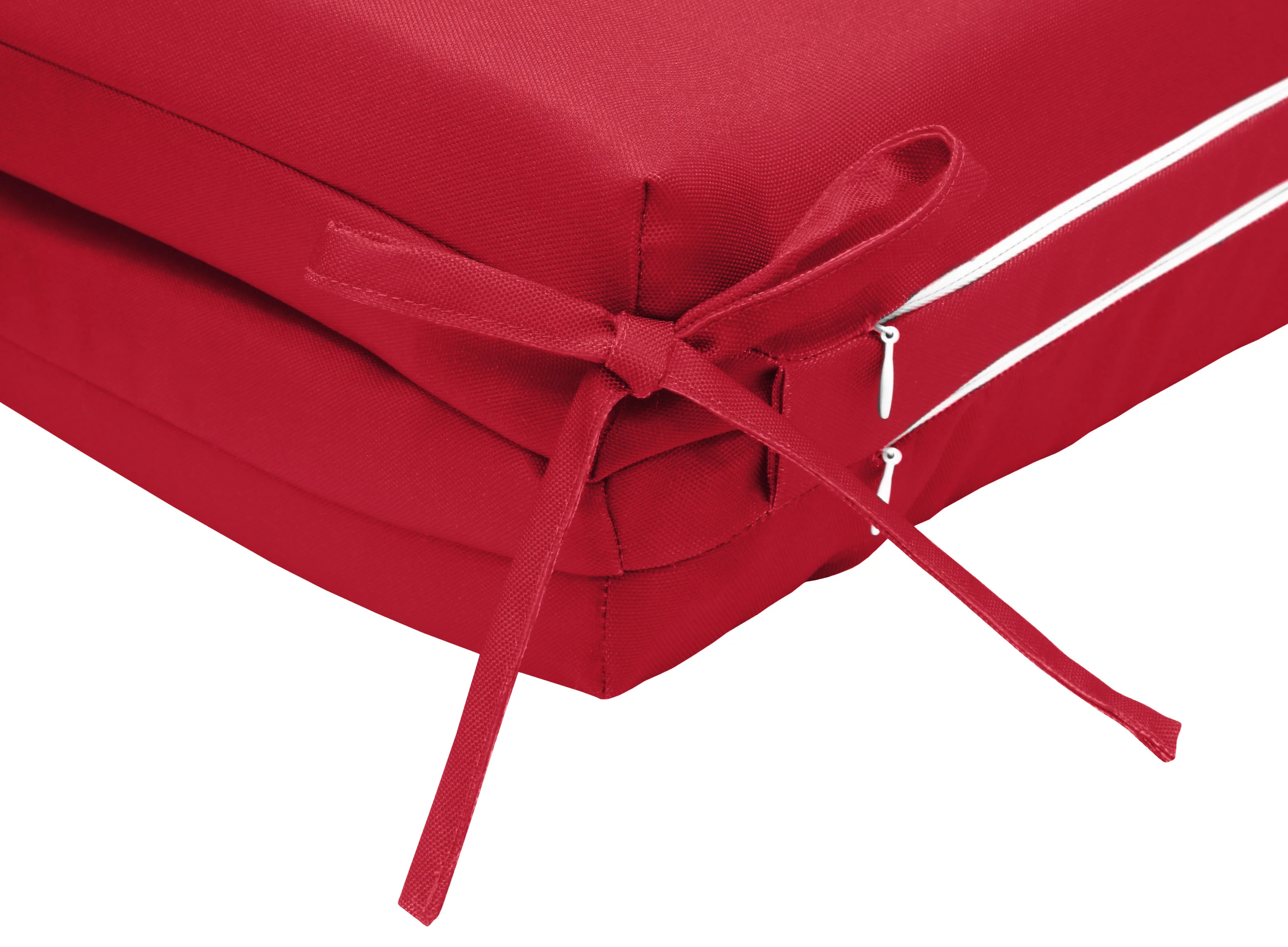 Outdoor Polyester Lounger Cushion 22"x73", Solid Red - Image 3