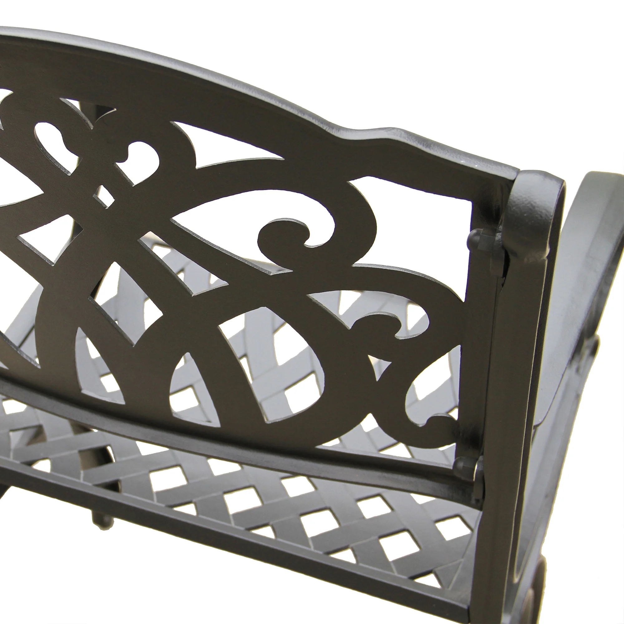 Outdoor Aluminum 7pc Round Patio Dining Set, Lazy Susan, Six Chairs - Image 12