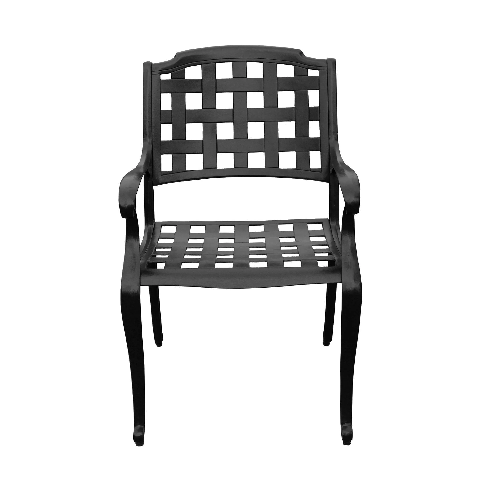 Outdoor Aluminum 9pc Large Black Oval Patio Dining Set Eight Chairs - Image 6
