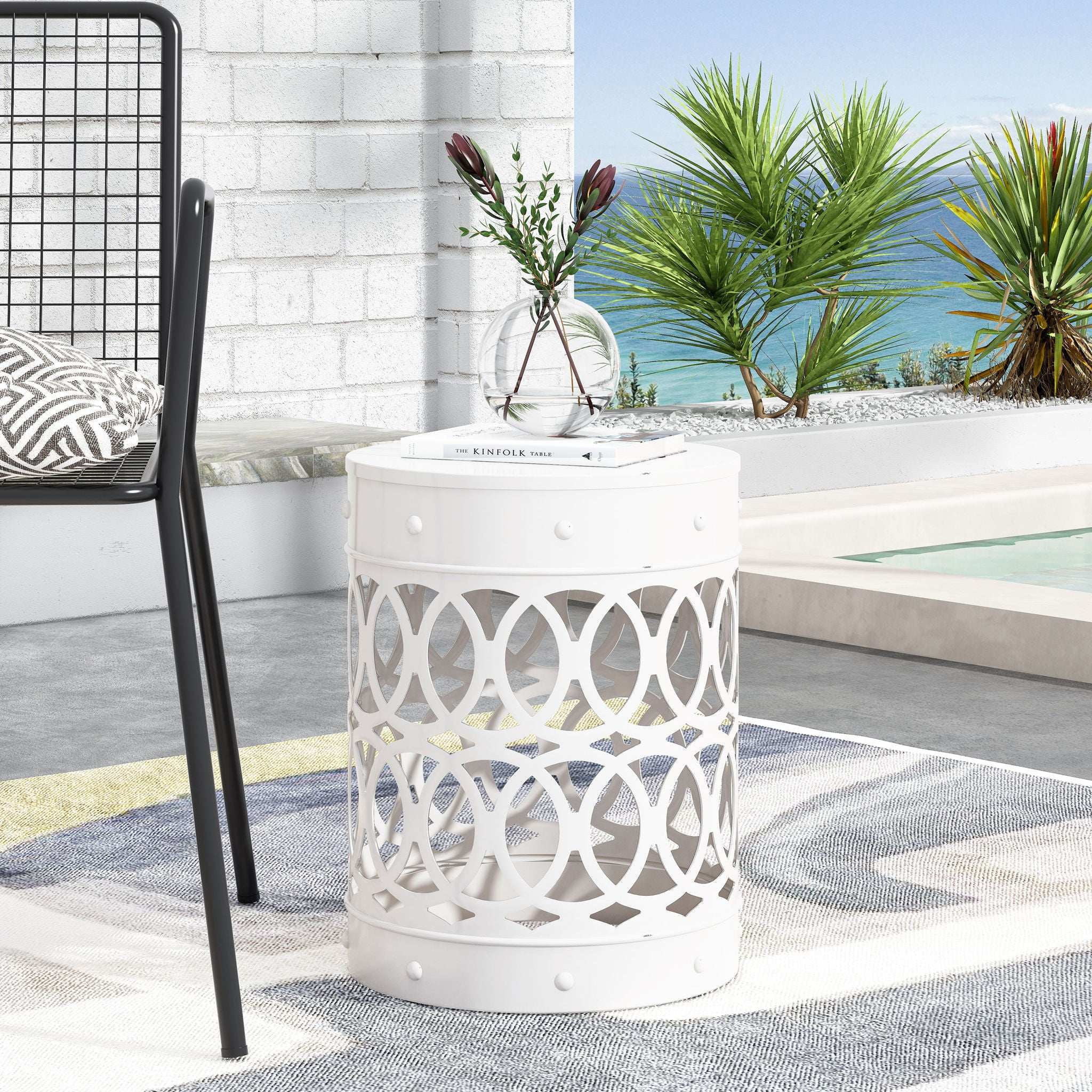 Riviera Outdoor Metal Large End Table - Image 9