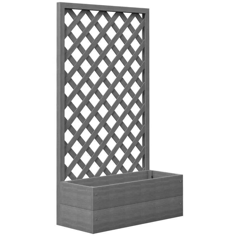 Raised Garden Bed Planter Box with Lattice Trellis - Image 3