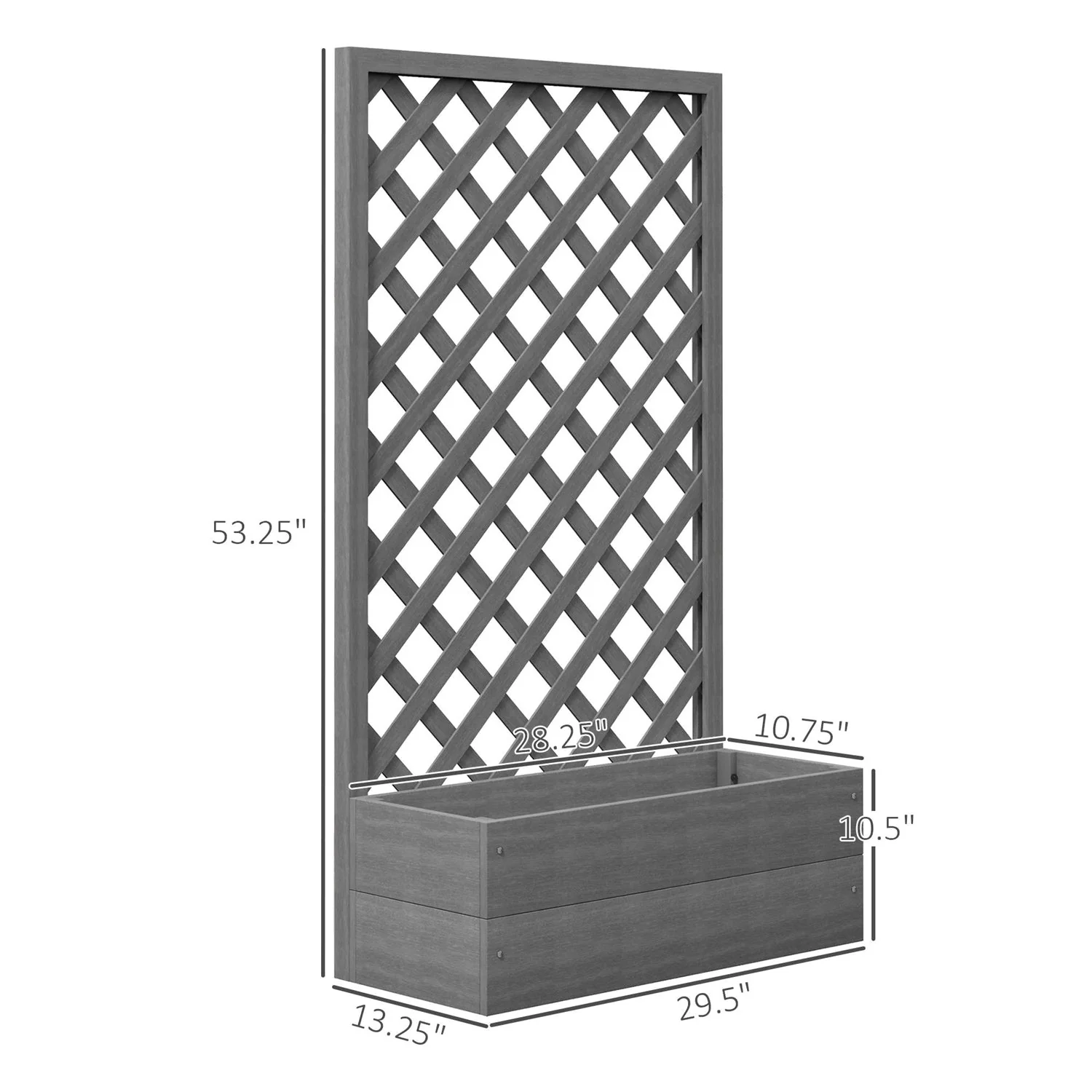Raised Garden Bed Planter Box with Lattice Trellis - Image 4