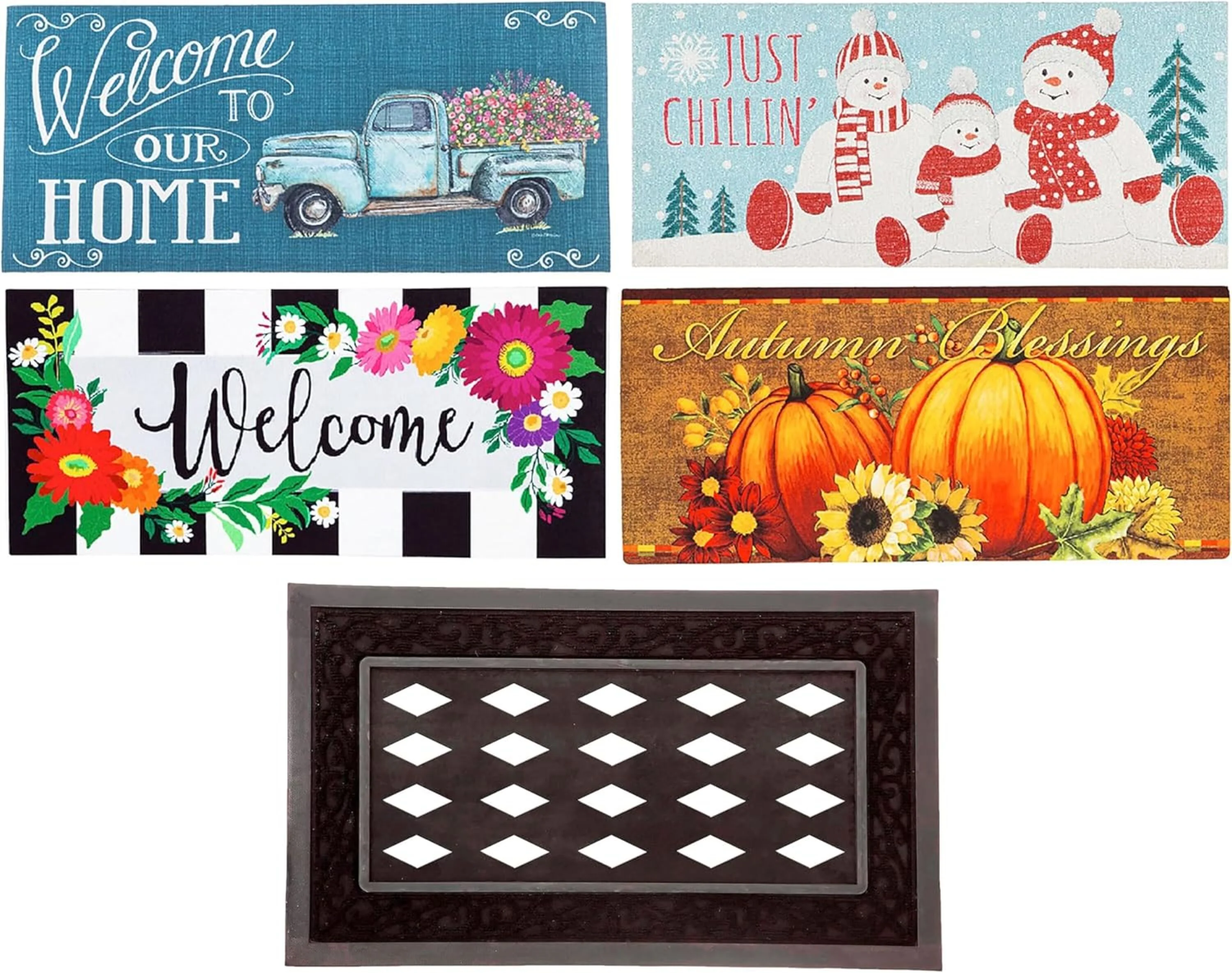 Sassafras All Seasons Set of 5 Interchangeable Mats and Tray