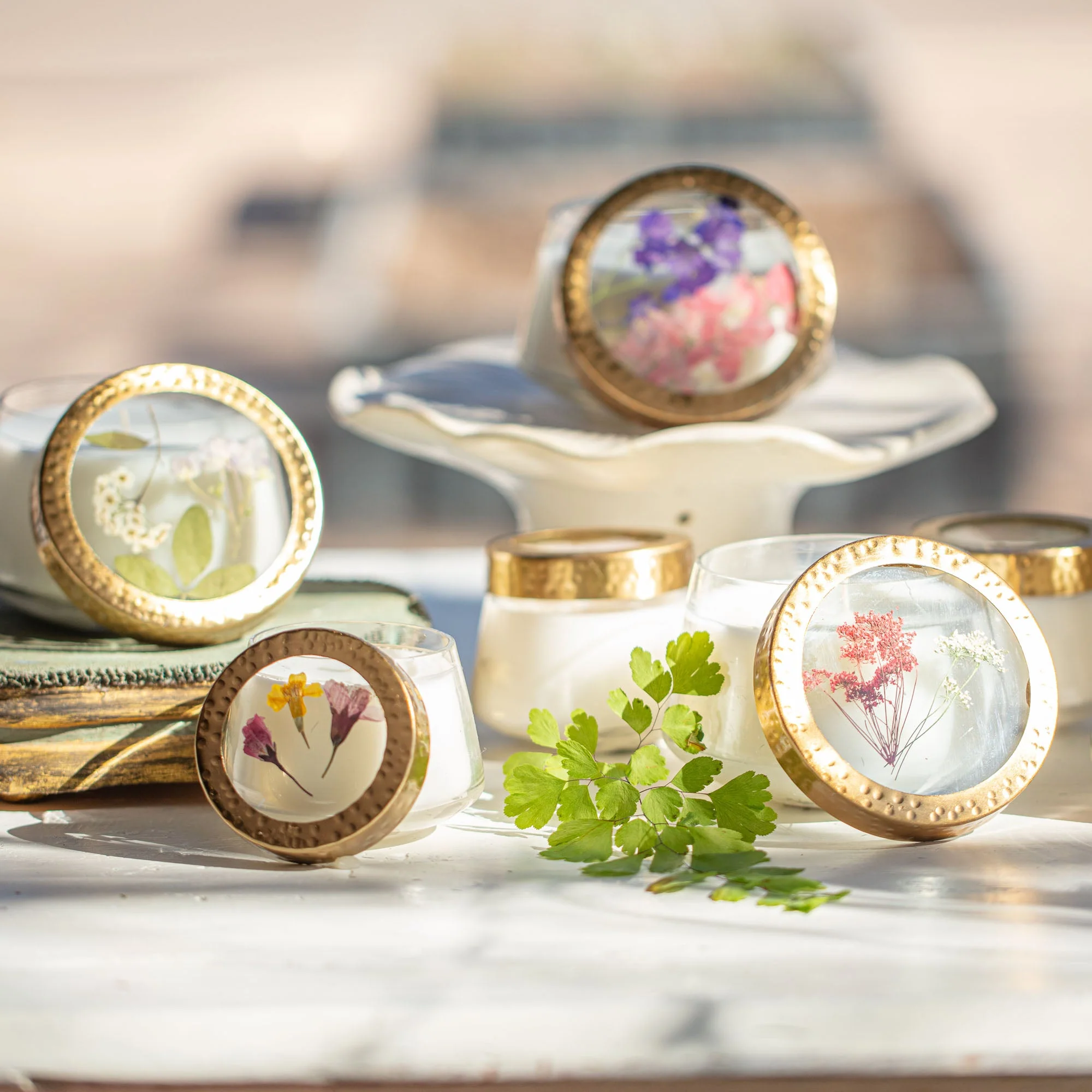 Petite Pressed Floral Candle - Lemon Blossom - Image 8