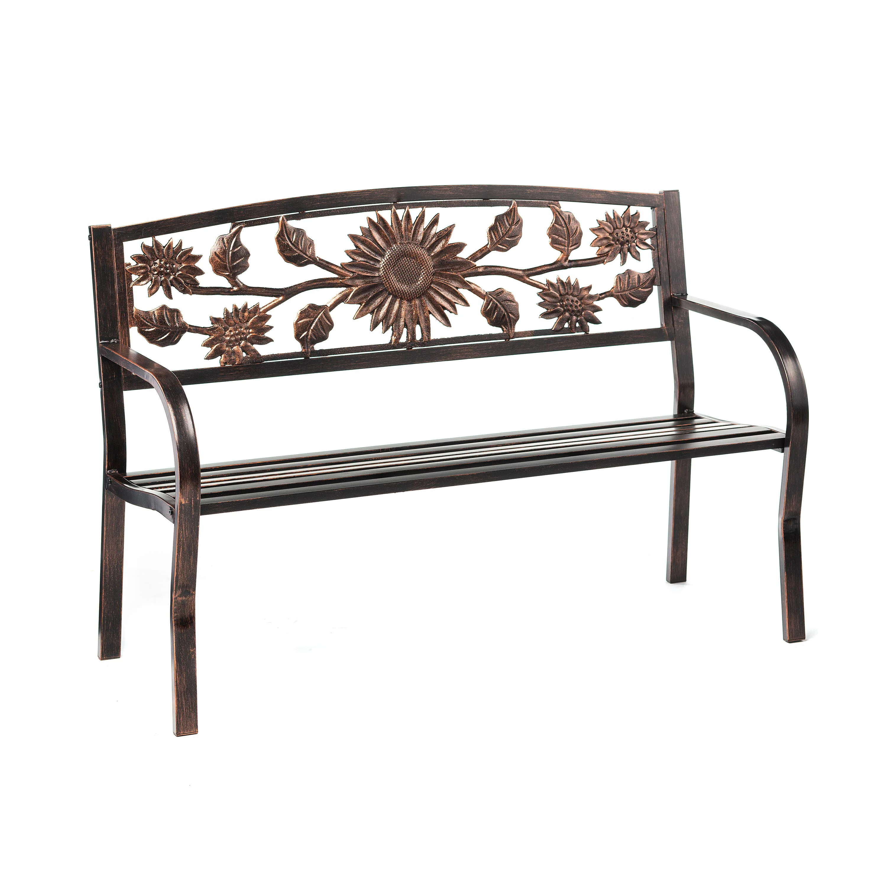 Metal Sunflower Bench - Image 3