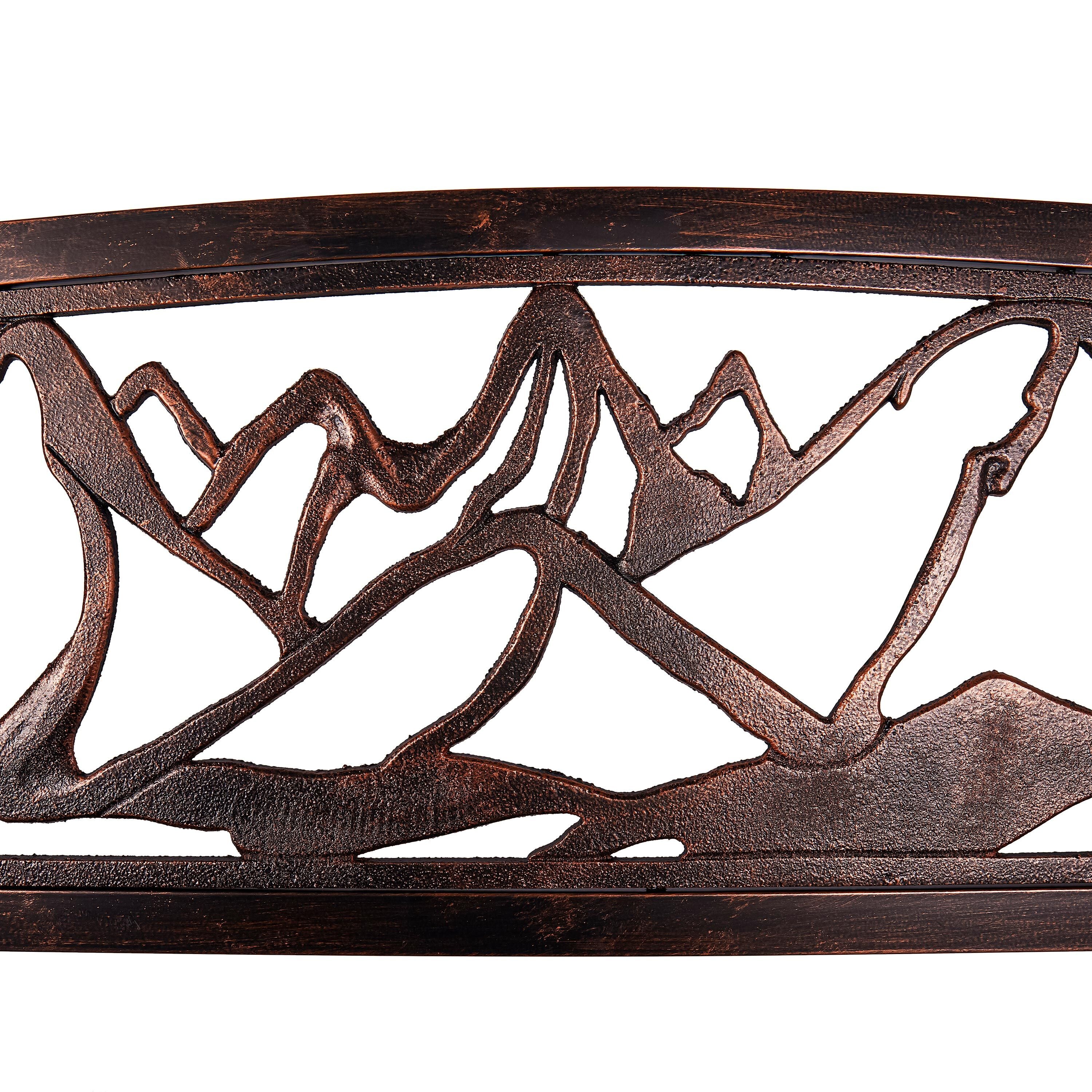 Mountain View Metal Garden Bench - Image 3