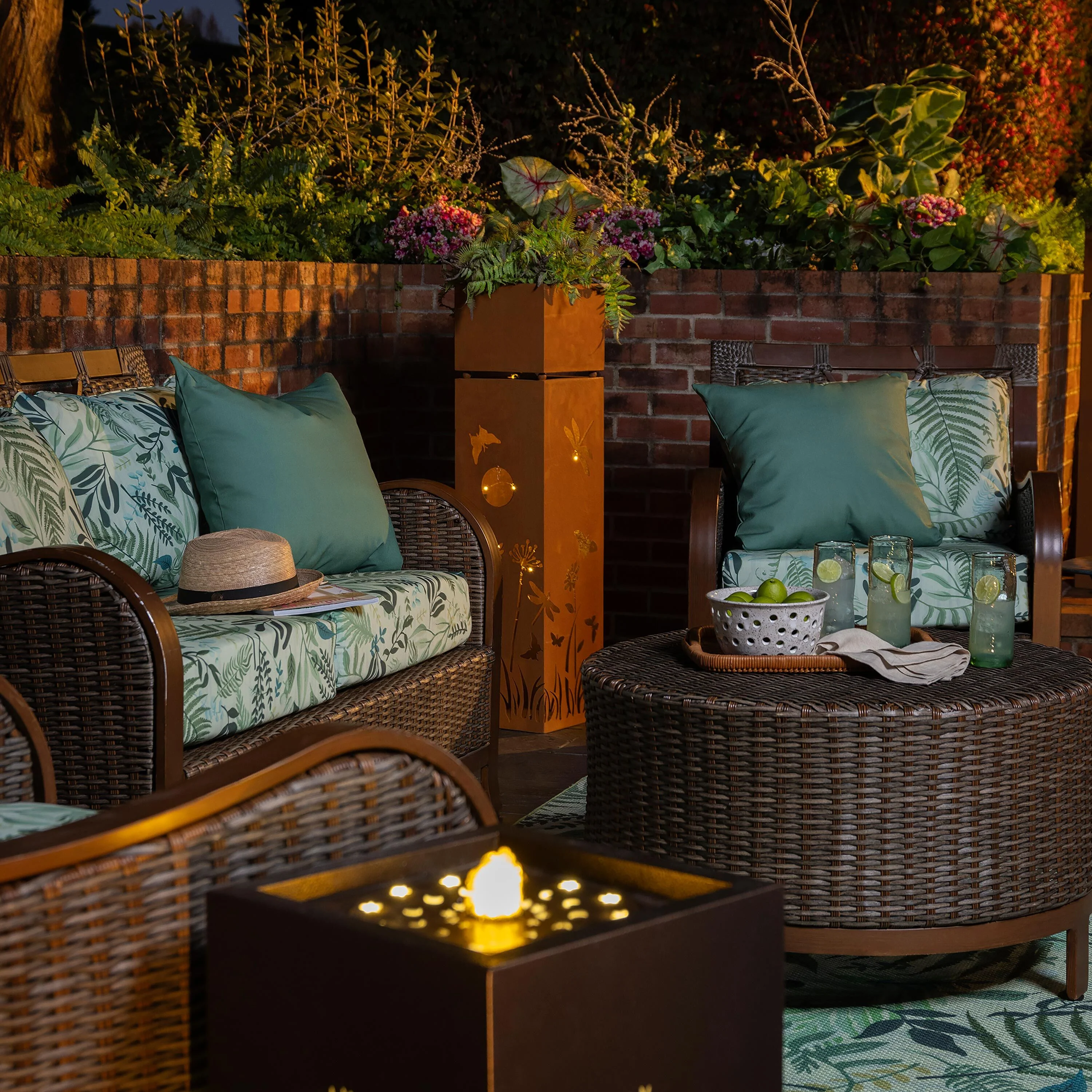 Indoor/Outdoor Lighted Metal Planter with Dragonfly Design - Image 2