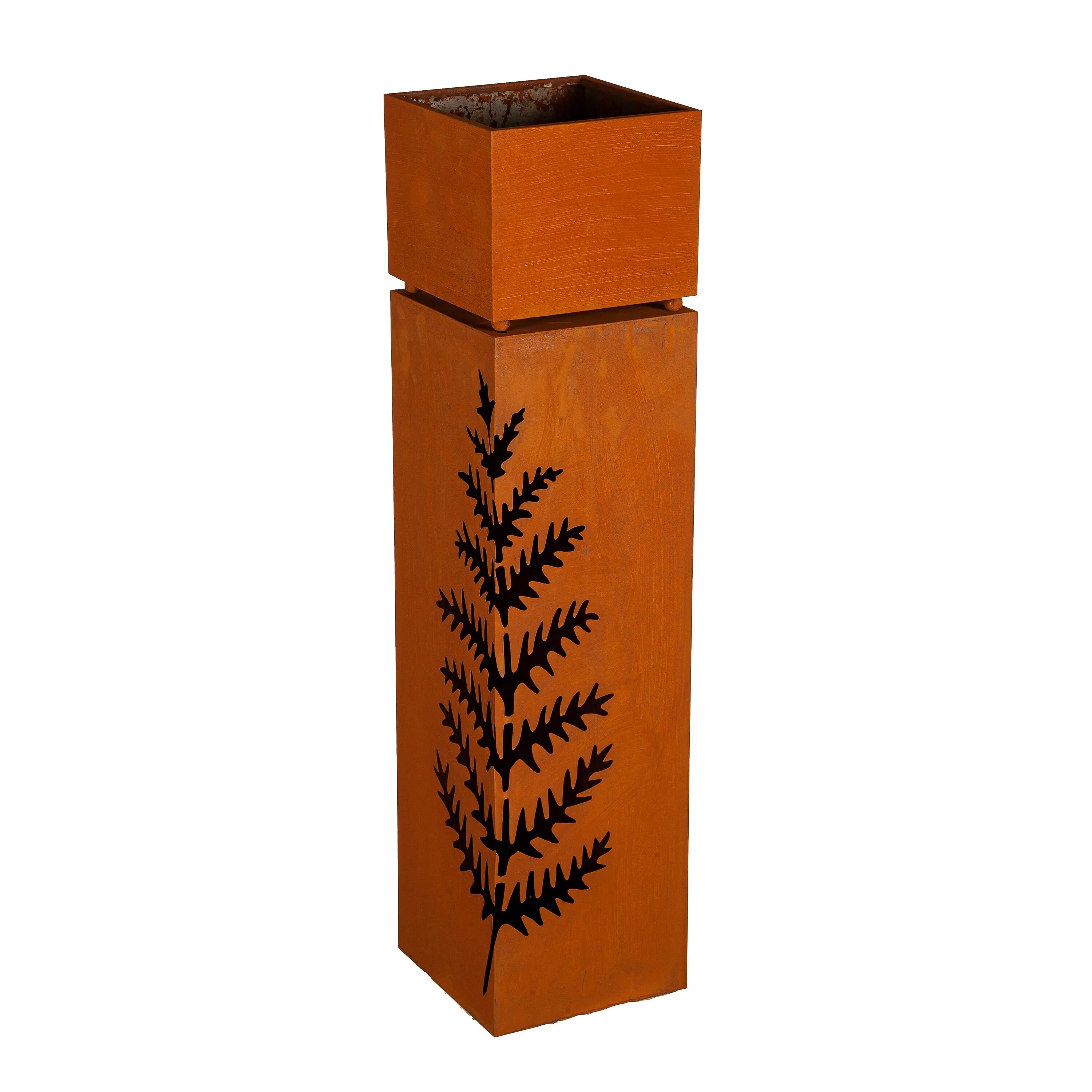 Indoor/Outdoor Lighted Metal Planter with Fern Design - Image 2