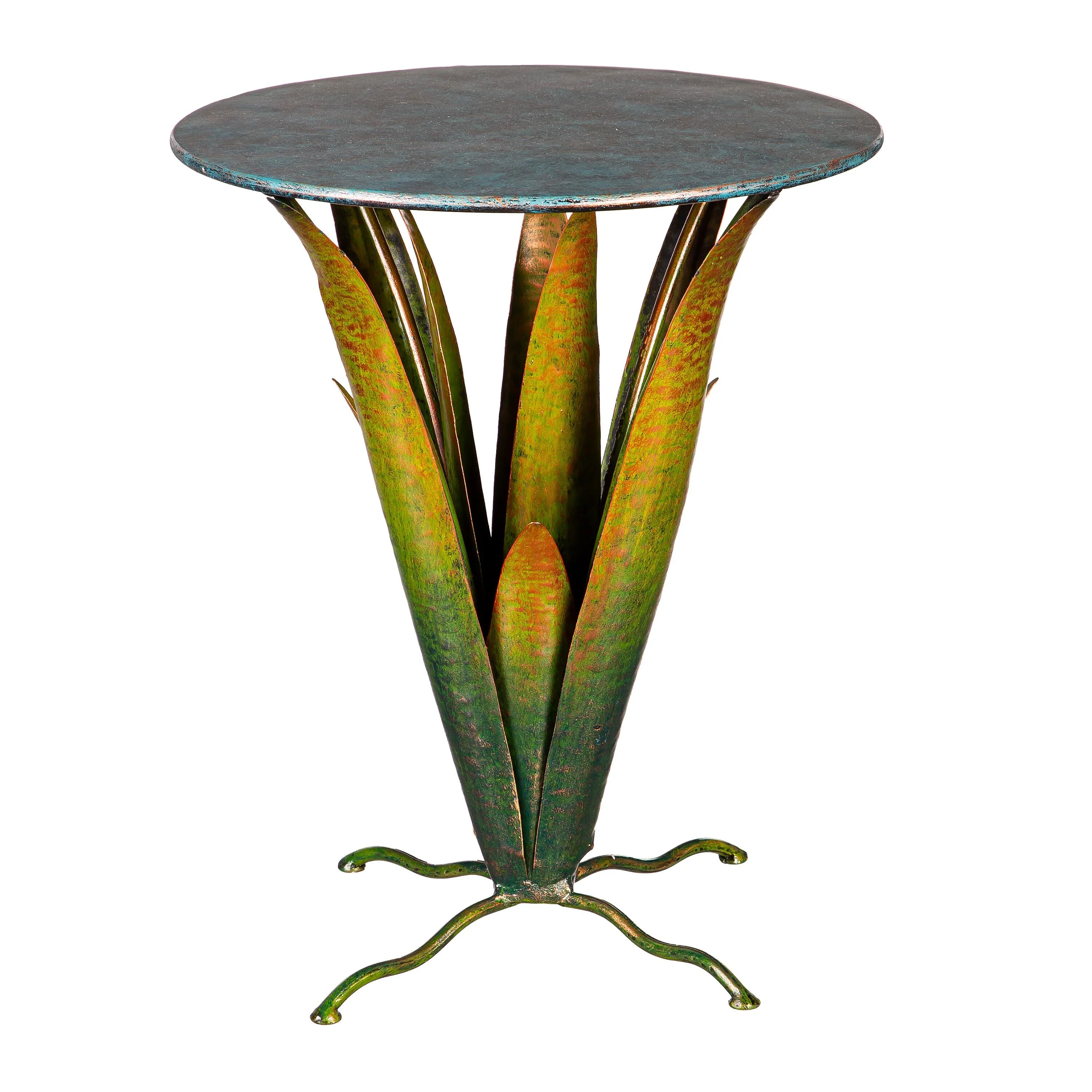Handmade Metal Bromelia Flower Side Table - Image 2