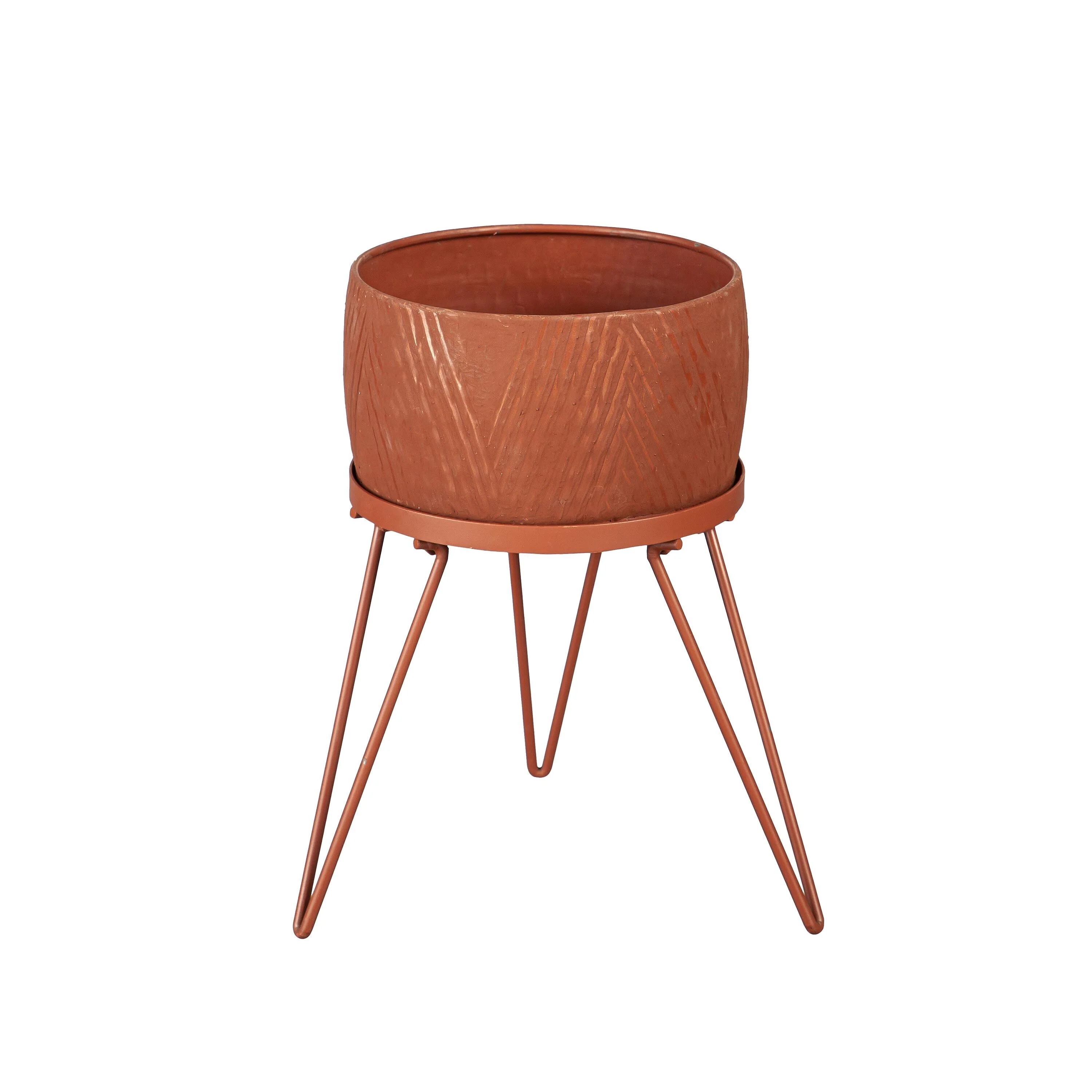 Indoor/Outdoor Planters with Legs with Terra Cotta Finish, Set of 2 - Image 4