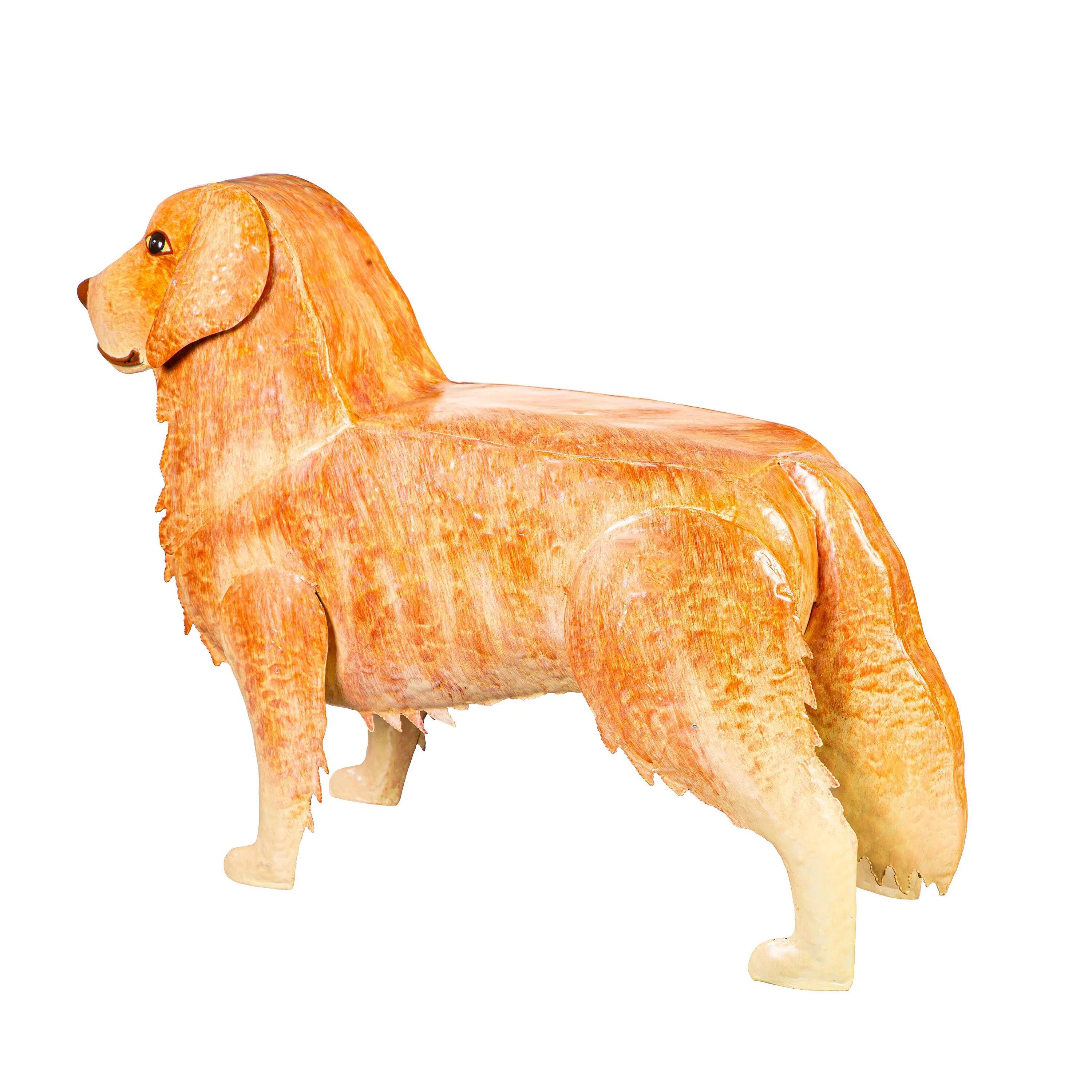 Handmade Metal Golden Retriever Table - Image 3