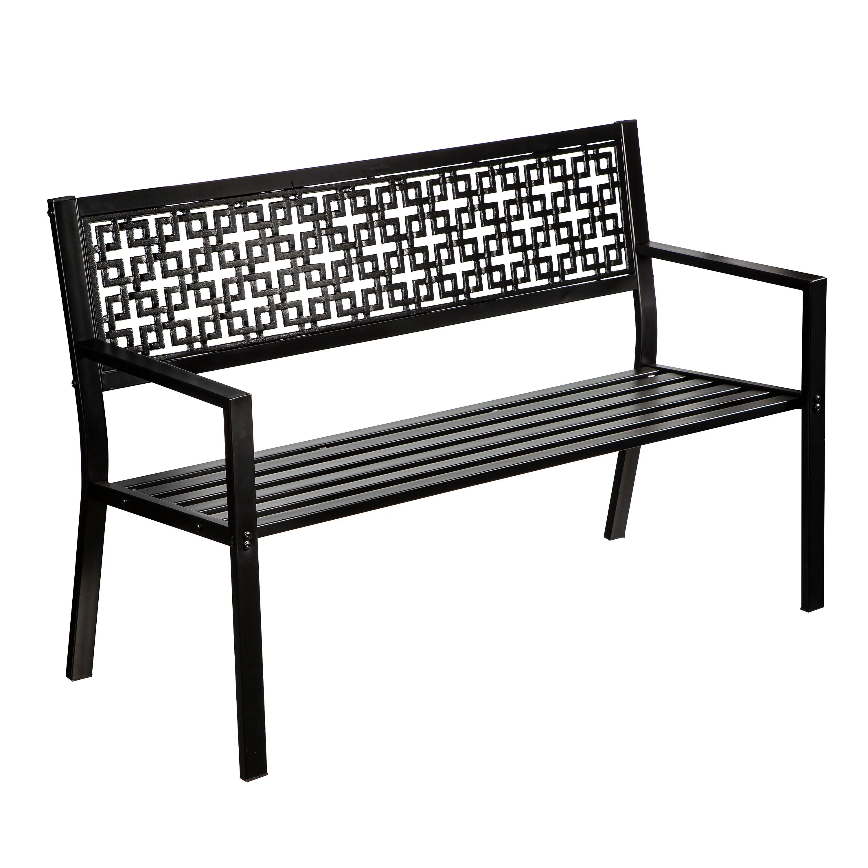 Cast iron Modern Lattice Garden Bench - Image 2