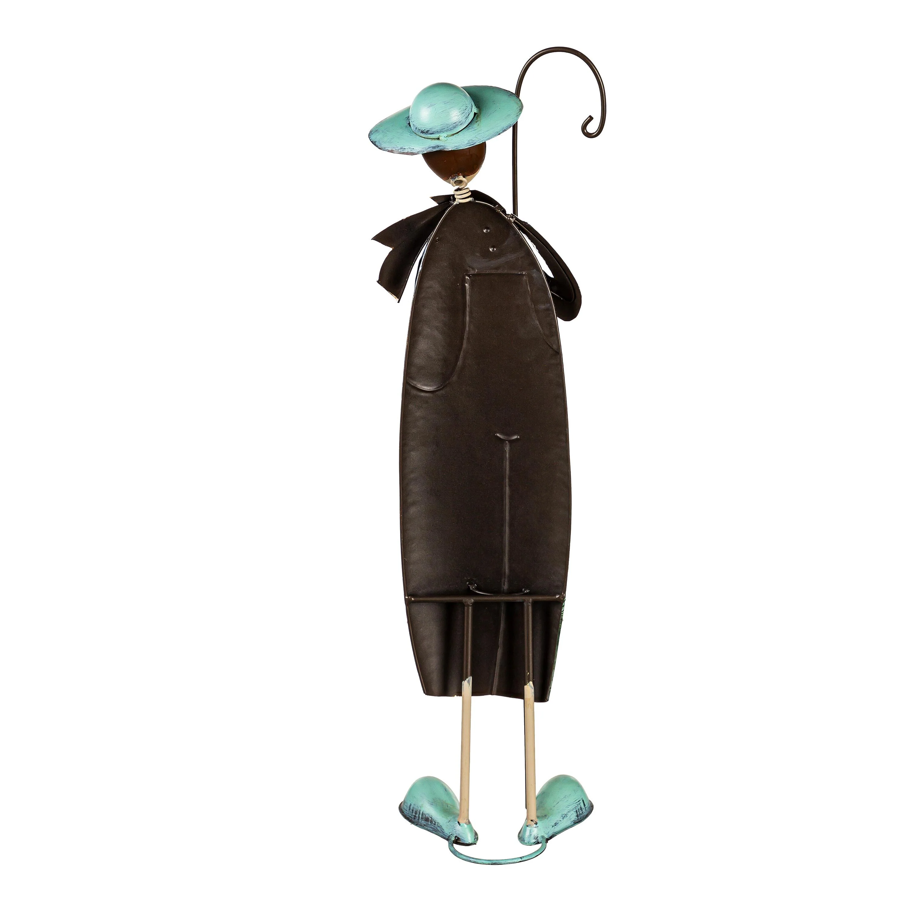 Metal Lantern Farmer Statue - Image 3