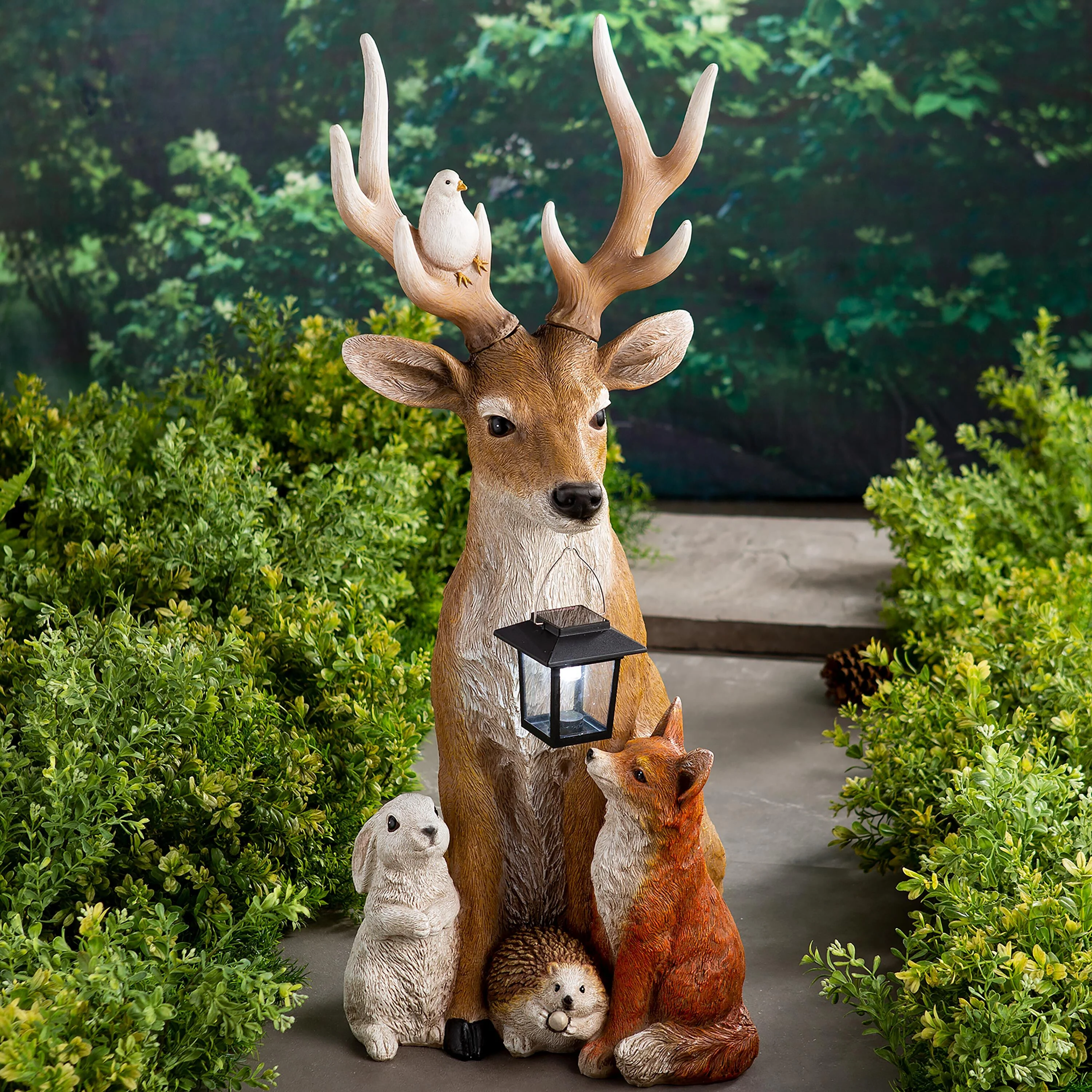 Deer and Friends Solar Statue - Image 2