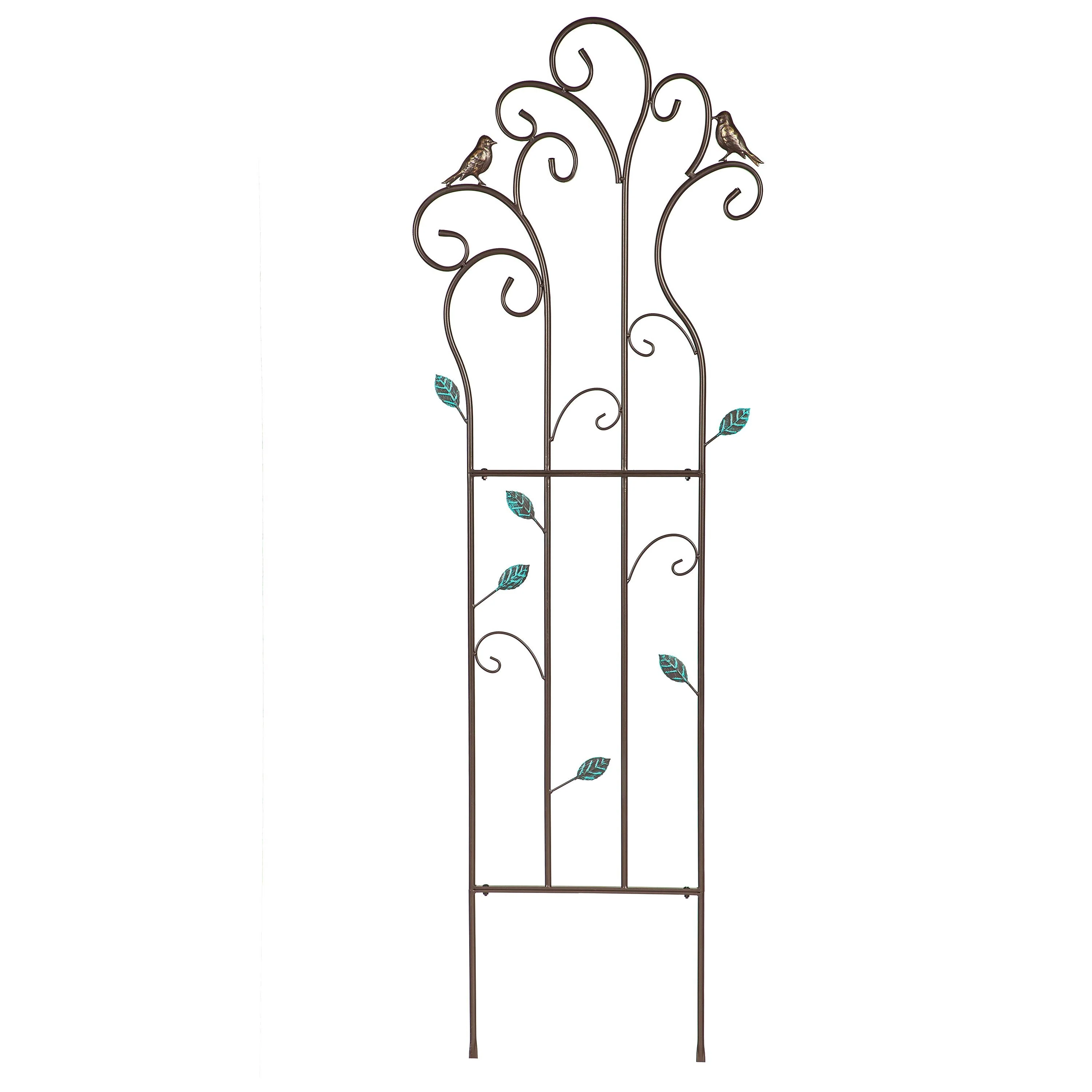 Metal Birds and Scrolls Garden Trellis - Image 2