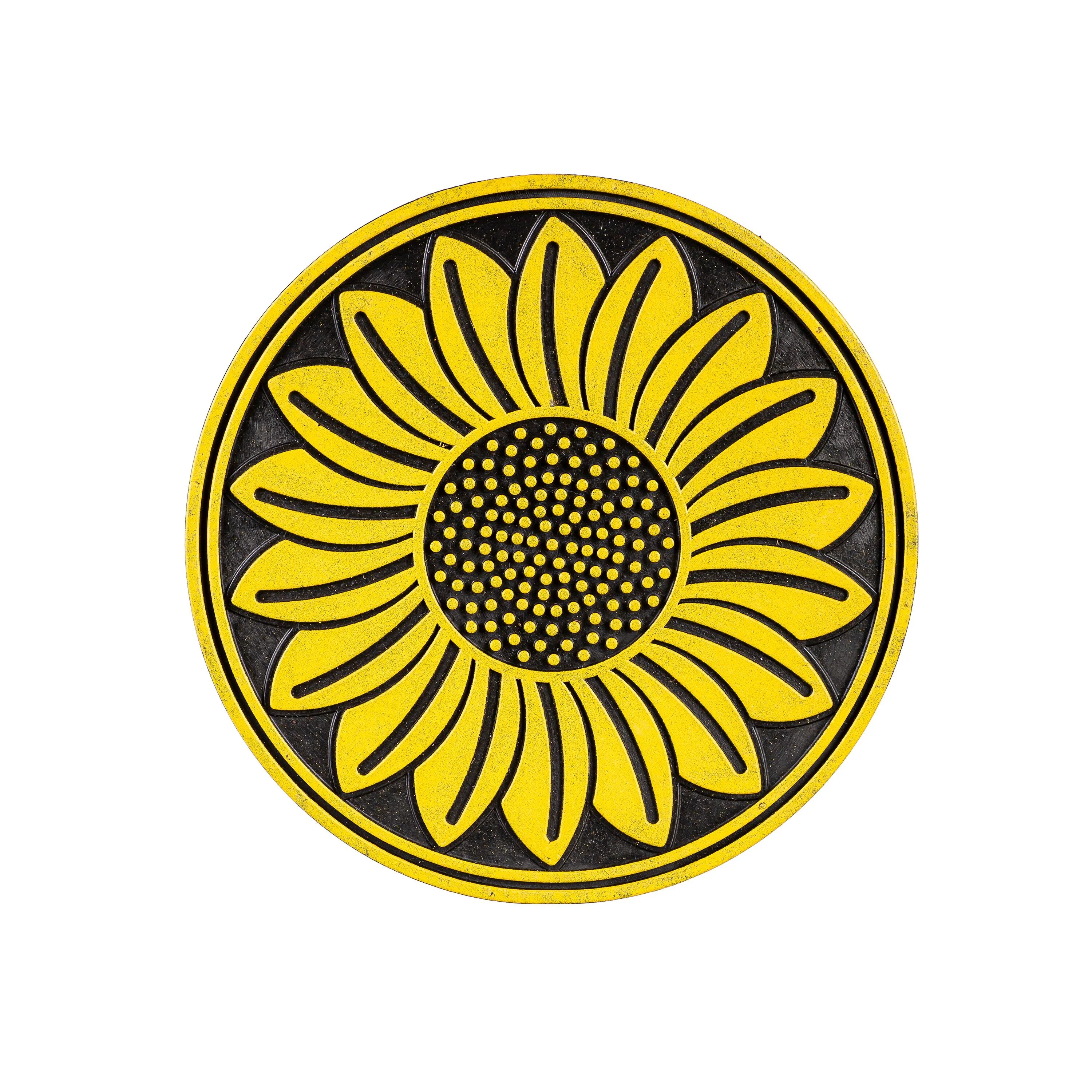 Recycled Rubber Sunflower Stepping Stones, Set of 3 - Image 2