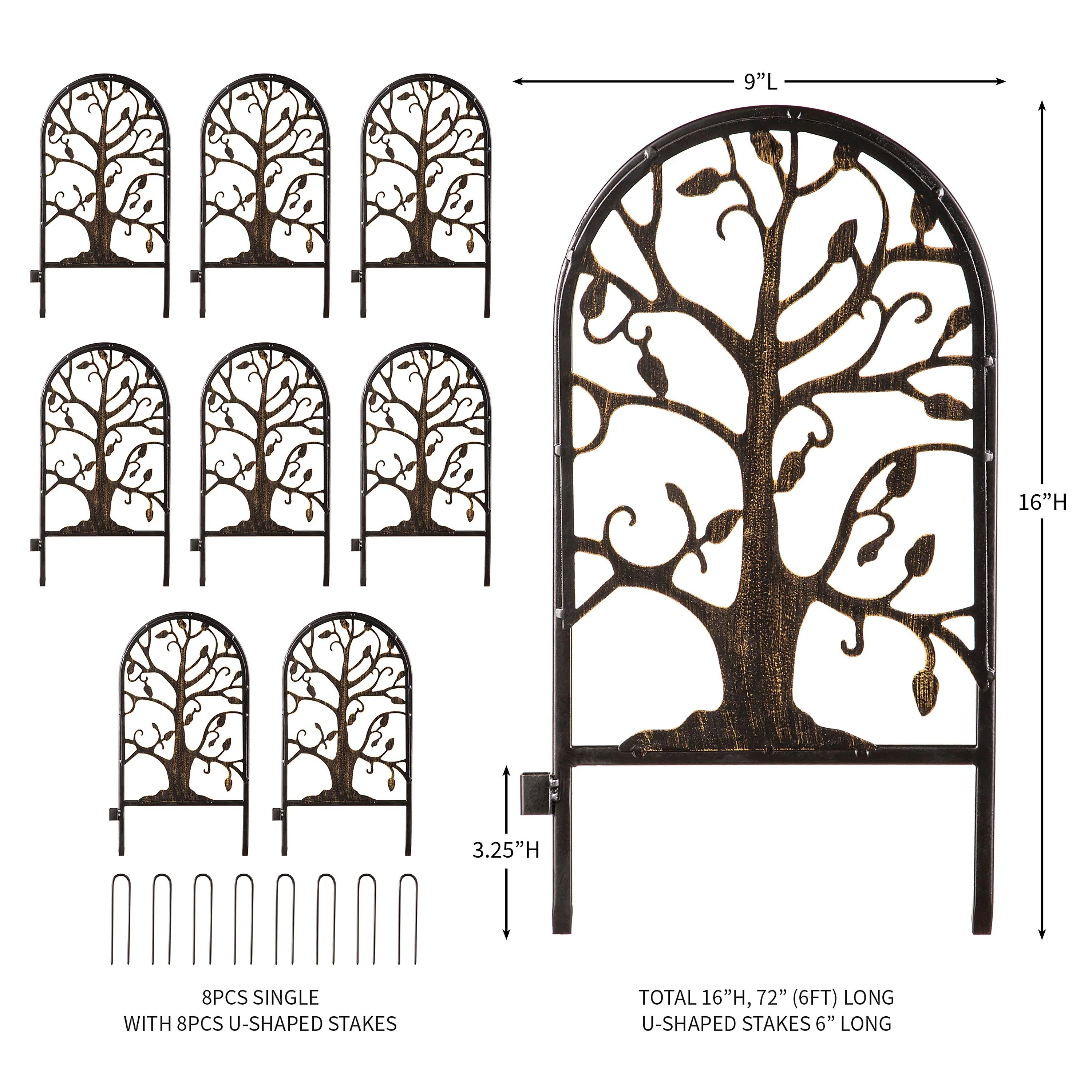 6 Ft. Tree of Life Iron Garden Edging - Image 6