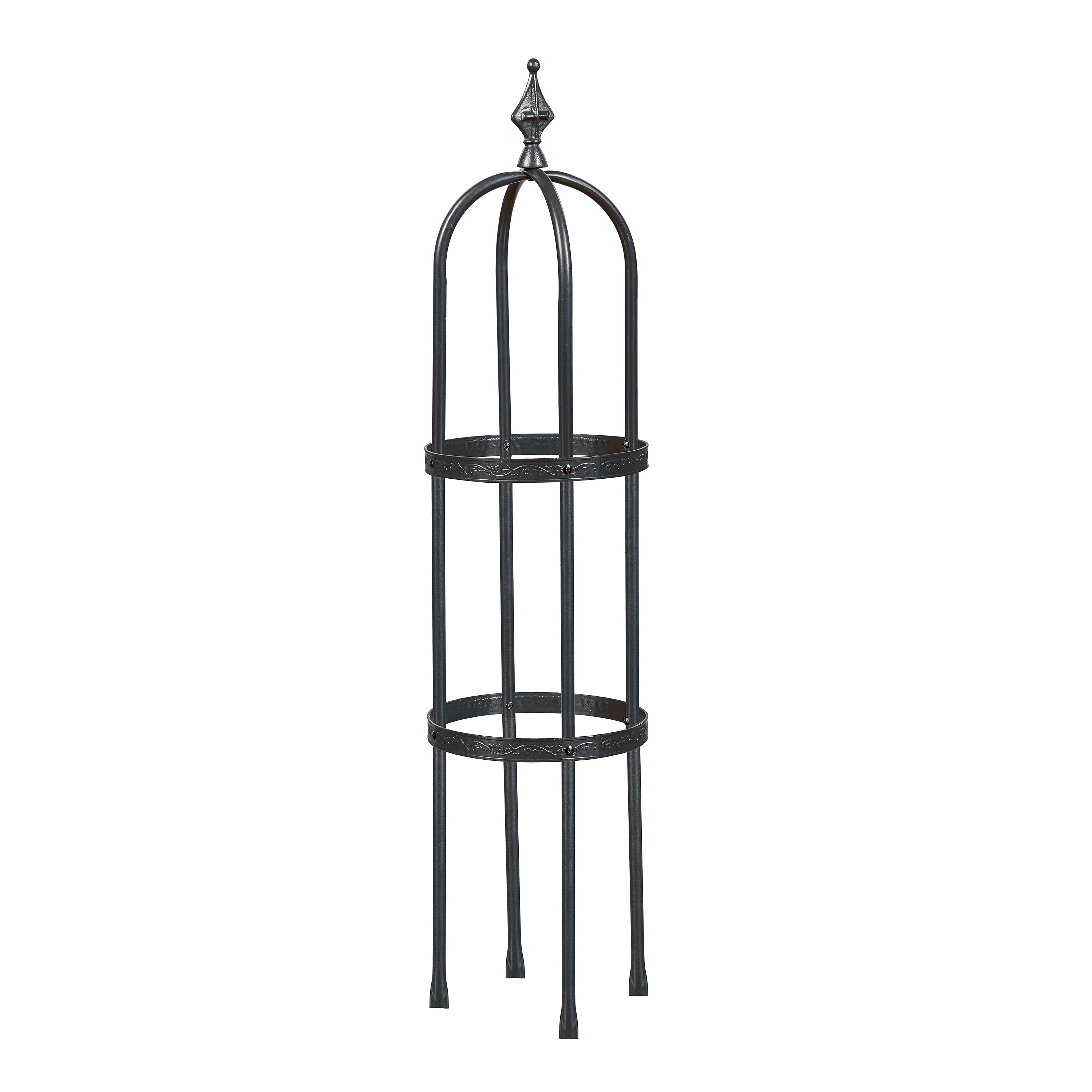 Black 5' Steel Garden Obelisk - Image 4