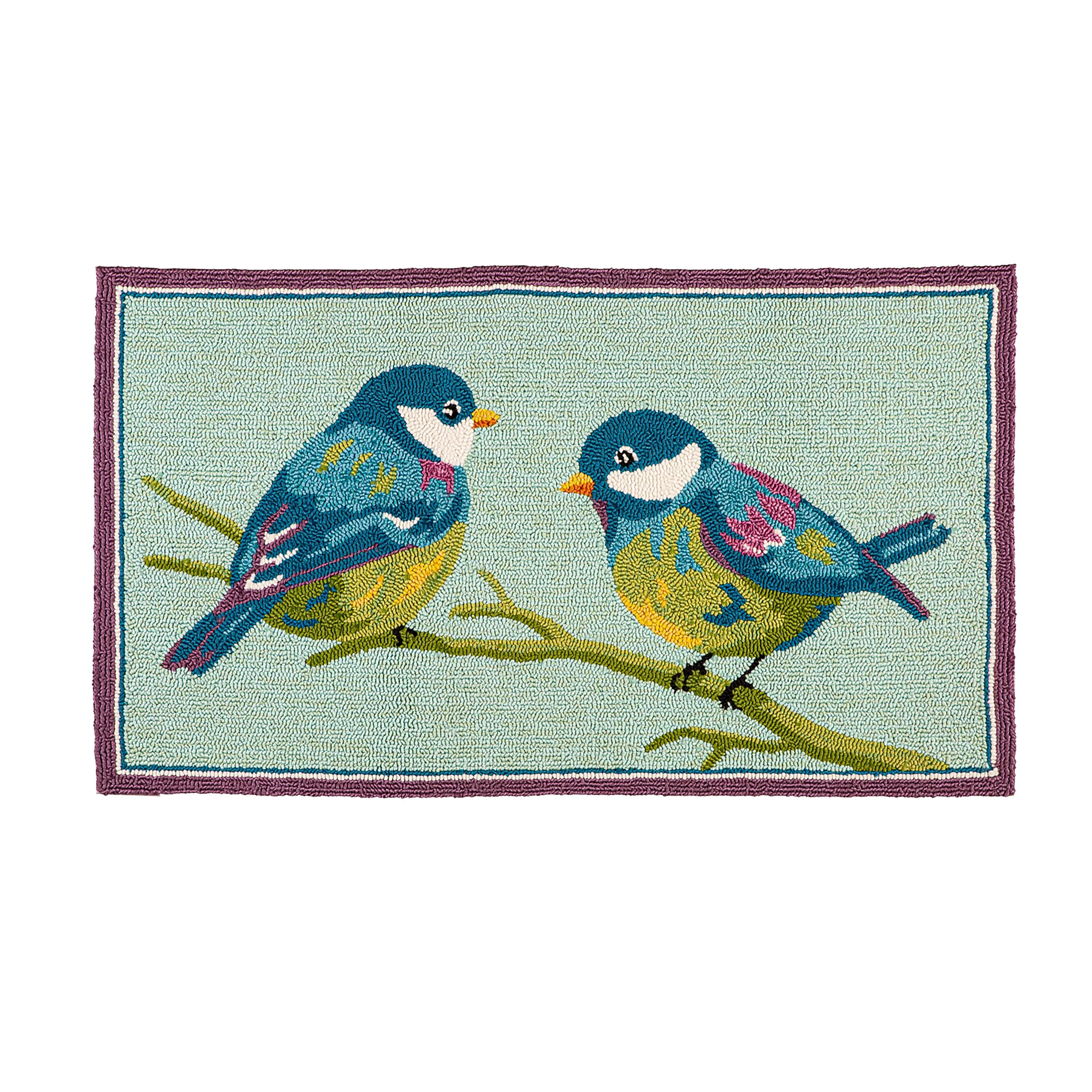 Indoor/Outdoor Bluebird Hooked Polypropylene Accent Rug - Image 2