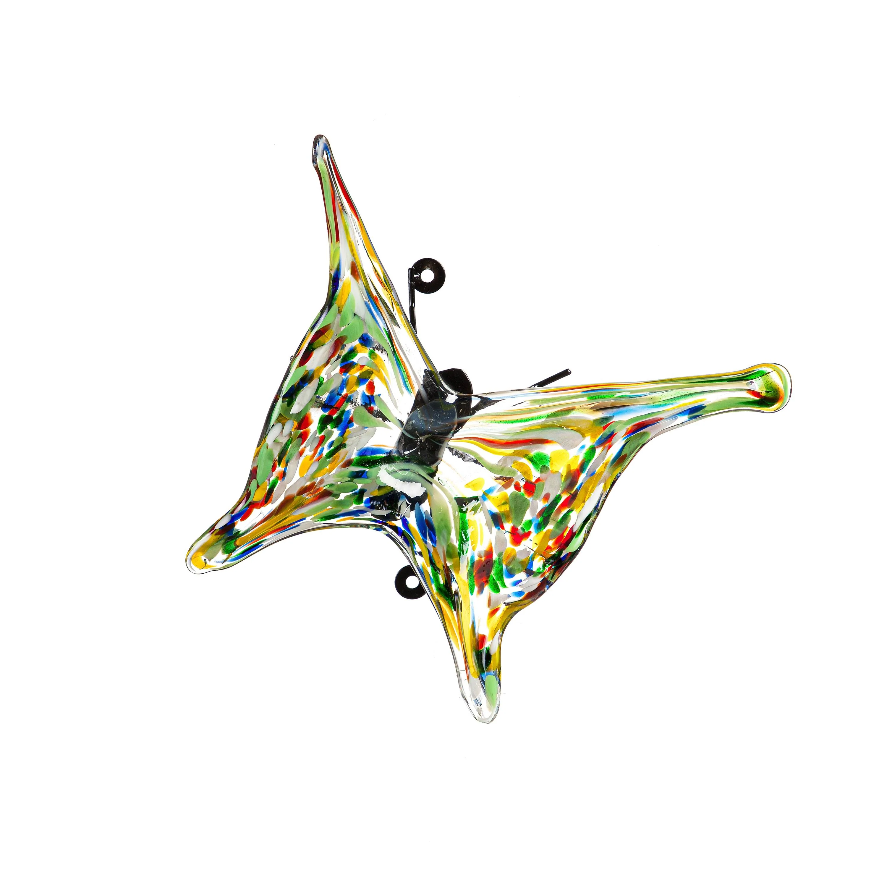 Art Glass Butterflies with Iron Feet, Set of 3 - Image 4