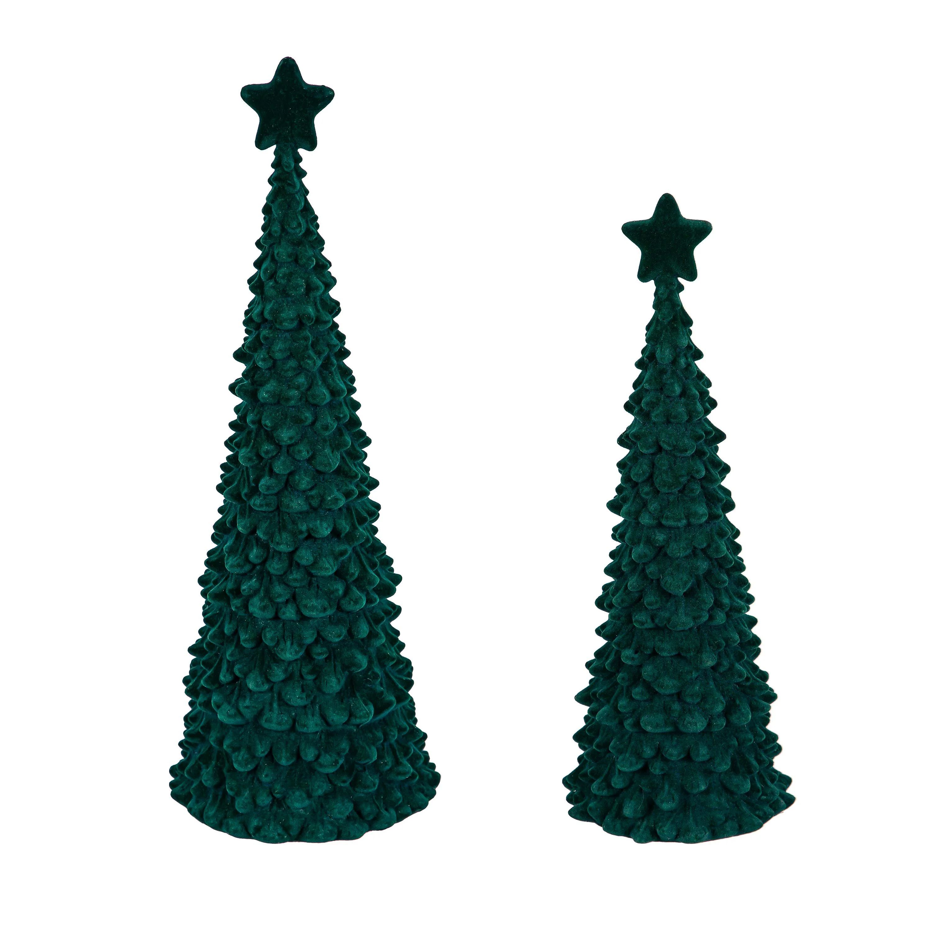 Joyful Traditions LED Table Decor Flocked Tree with Star, Set of 2 - Image 2