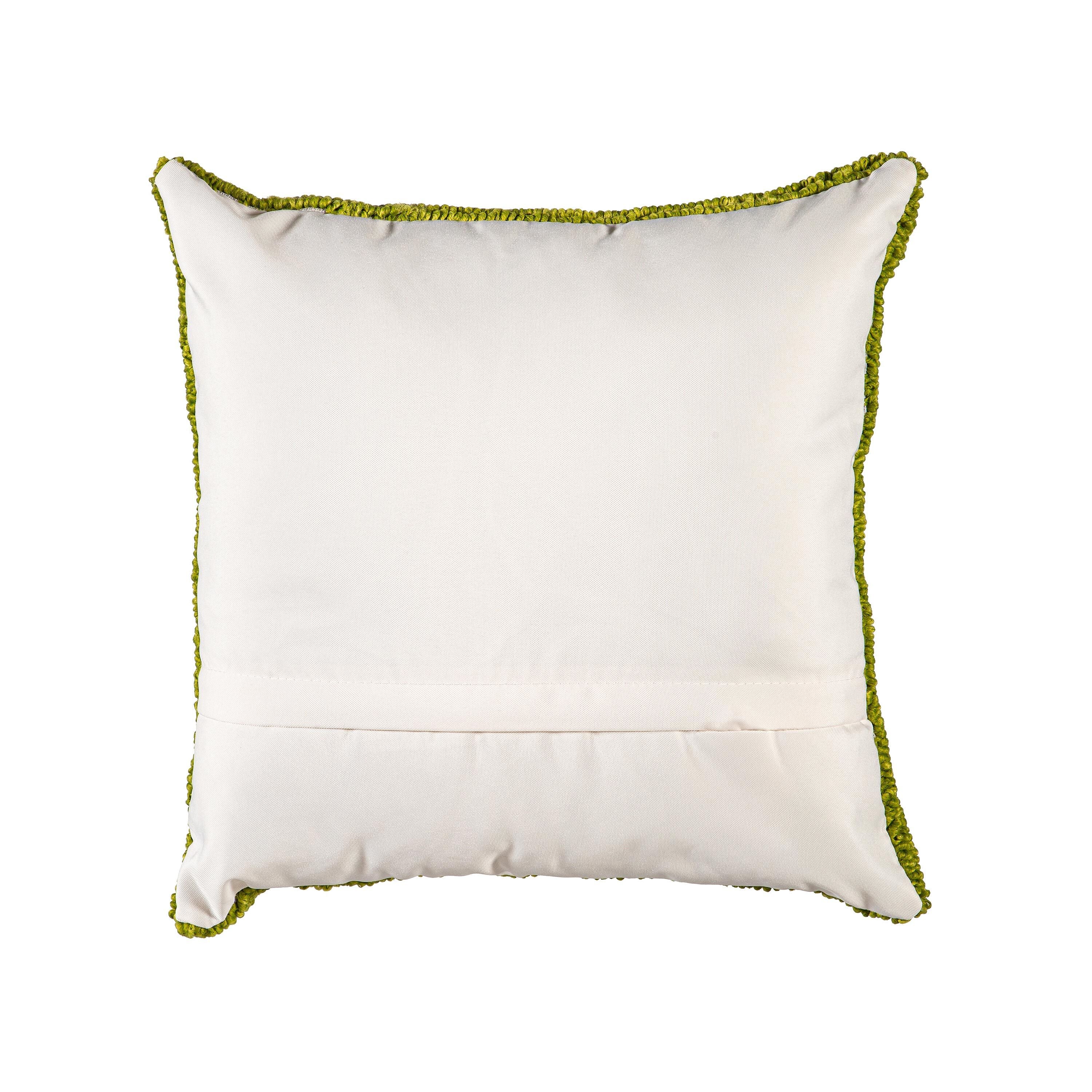 Indoor/Outdoor Hooked Polypropylene Sprouts Throw Pillow 18"x18" - Image 3