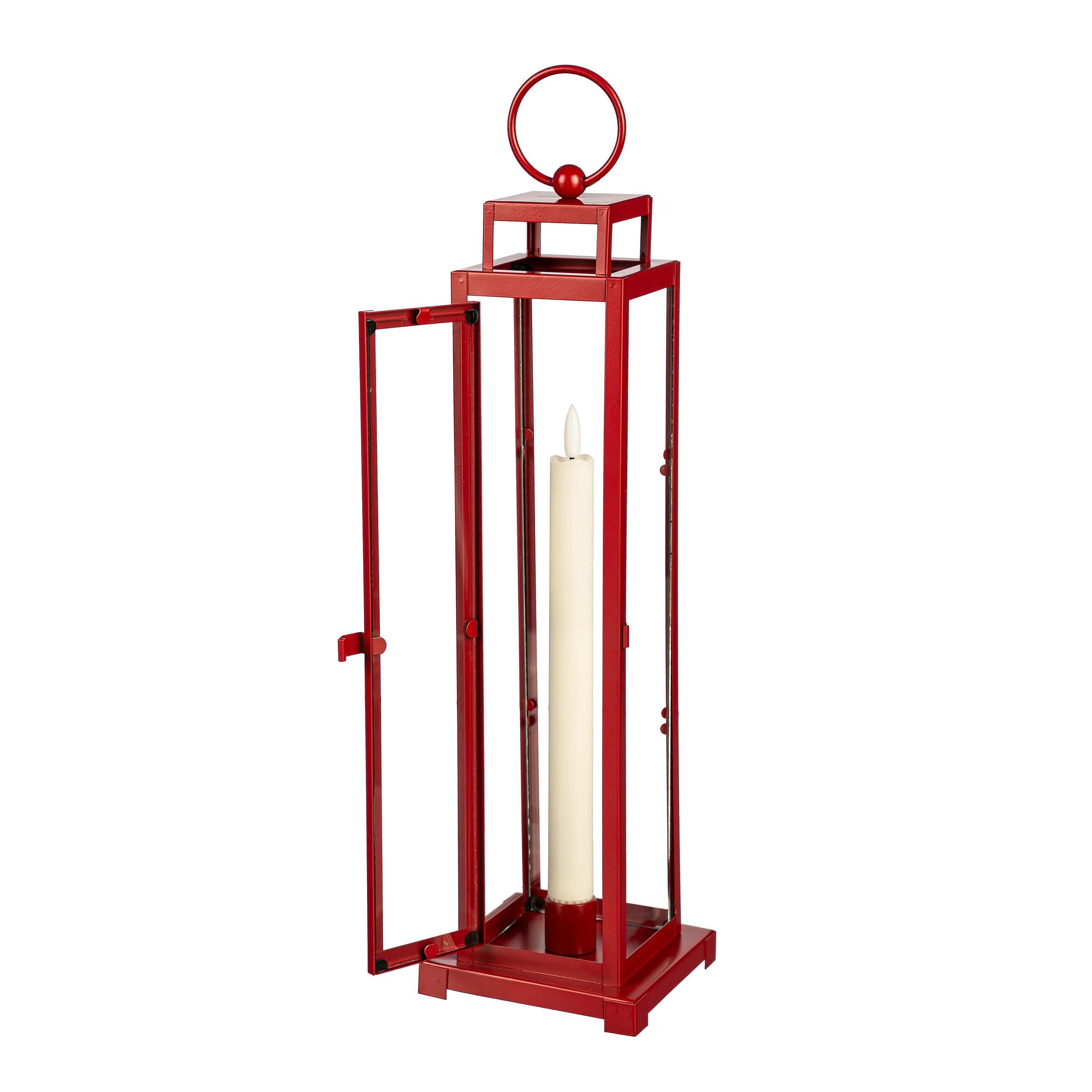 Tower Lantern LED Tapered Set of 3 with Red Finish - Image 8