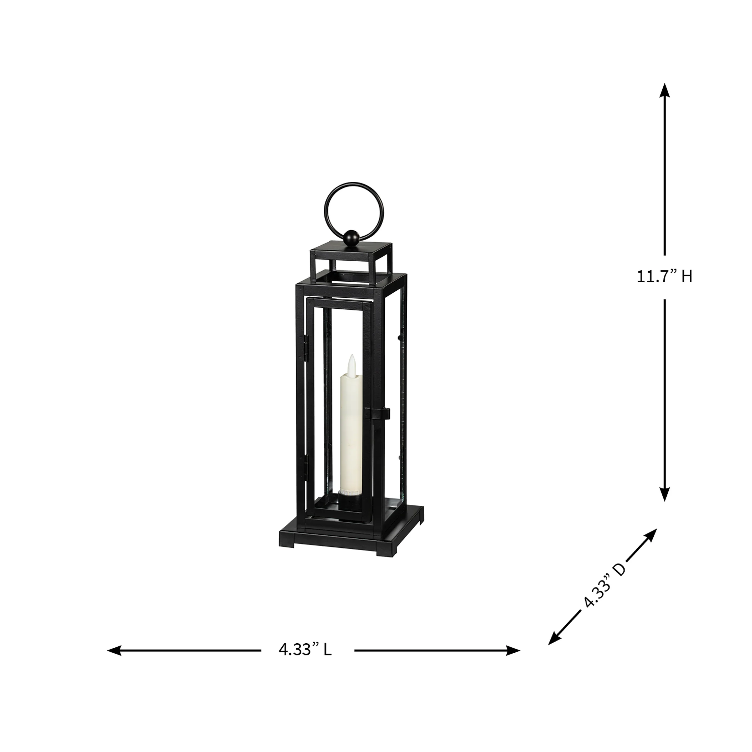 Tower Lantern LED Tapered Set of 3 with Black Finish - Image 15