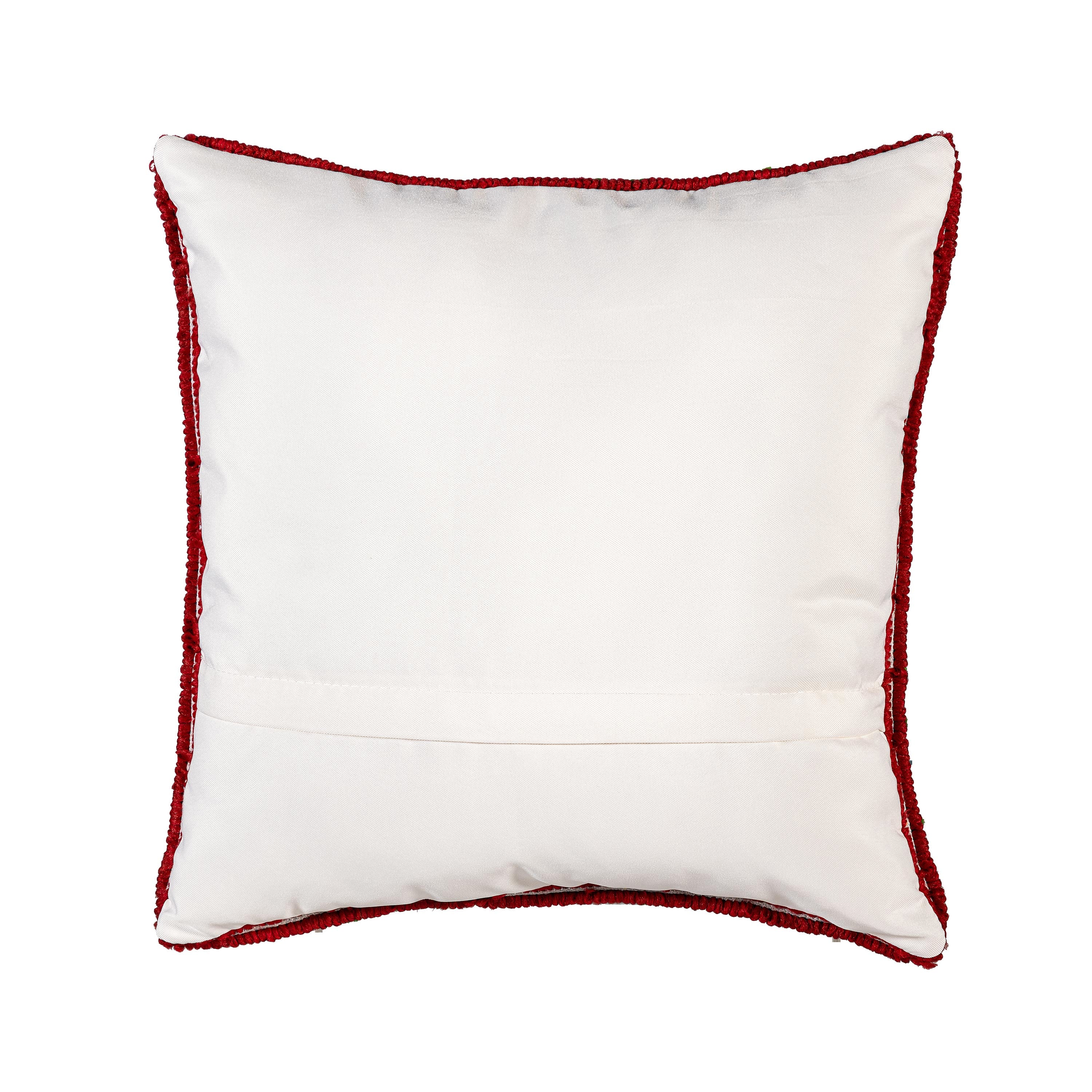 Indoor/Outdoor Hooked Pillow Cardinal Joy  Polypropylene, 18"x18" - Image 3