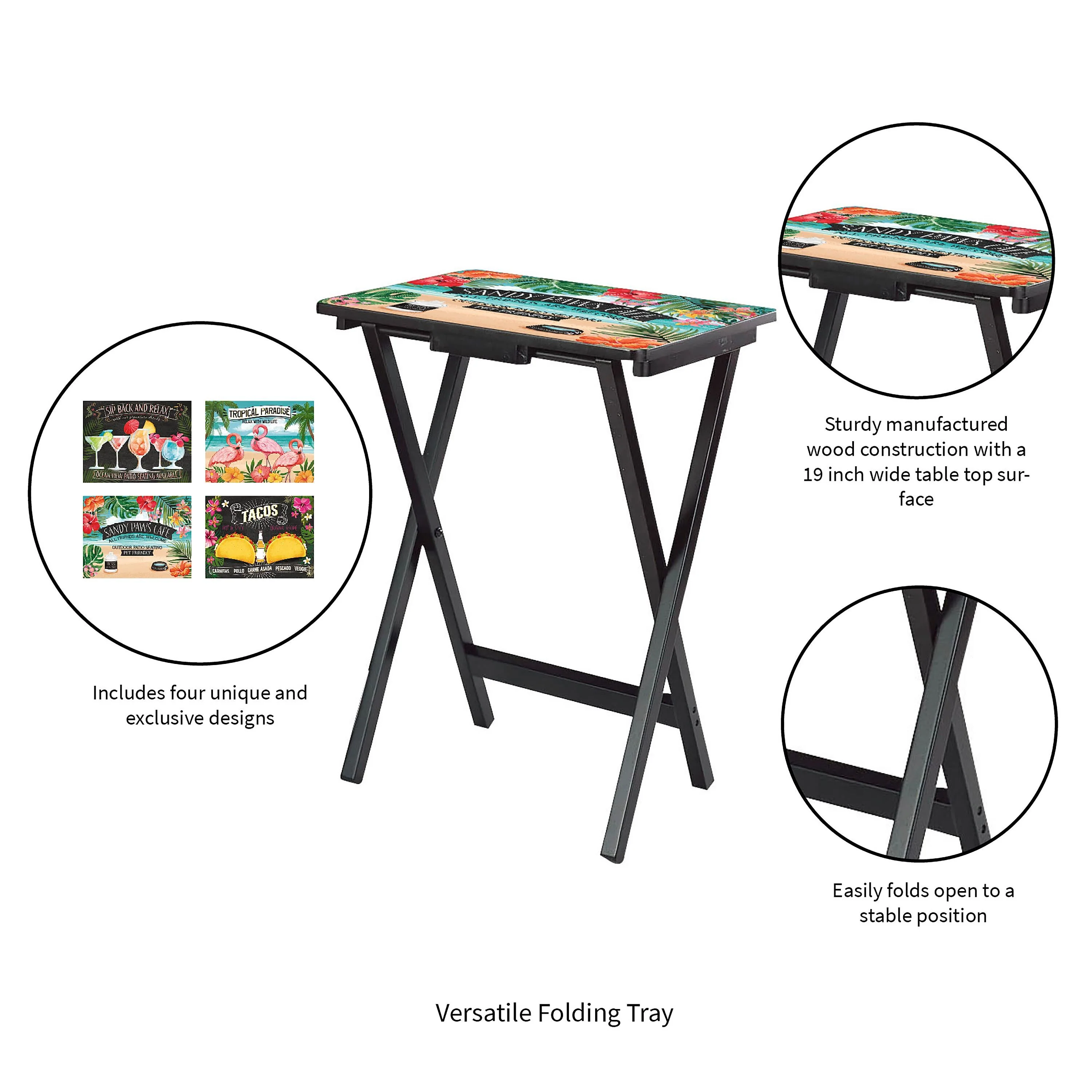 Beach Vacation TV Tray Set of 4 - Image 5