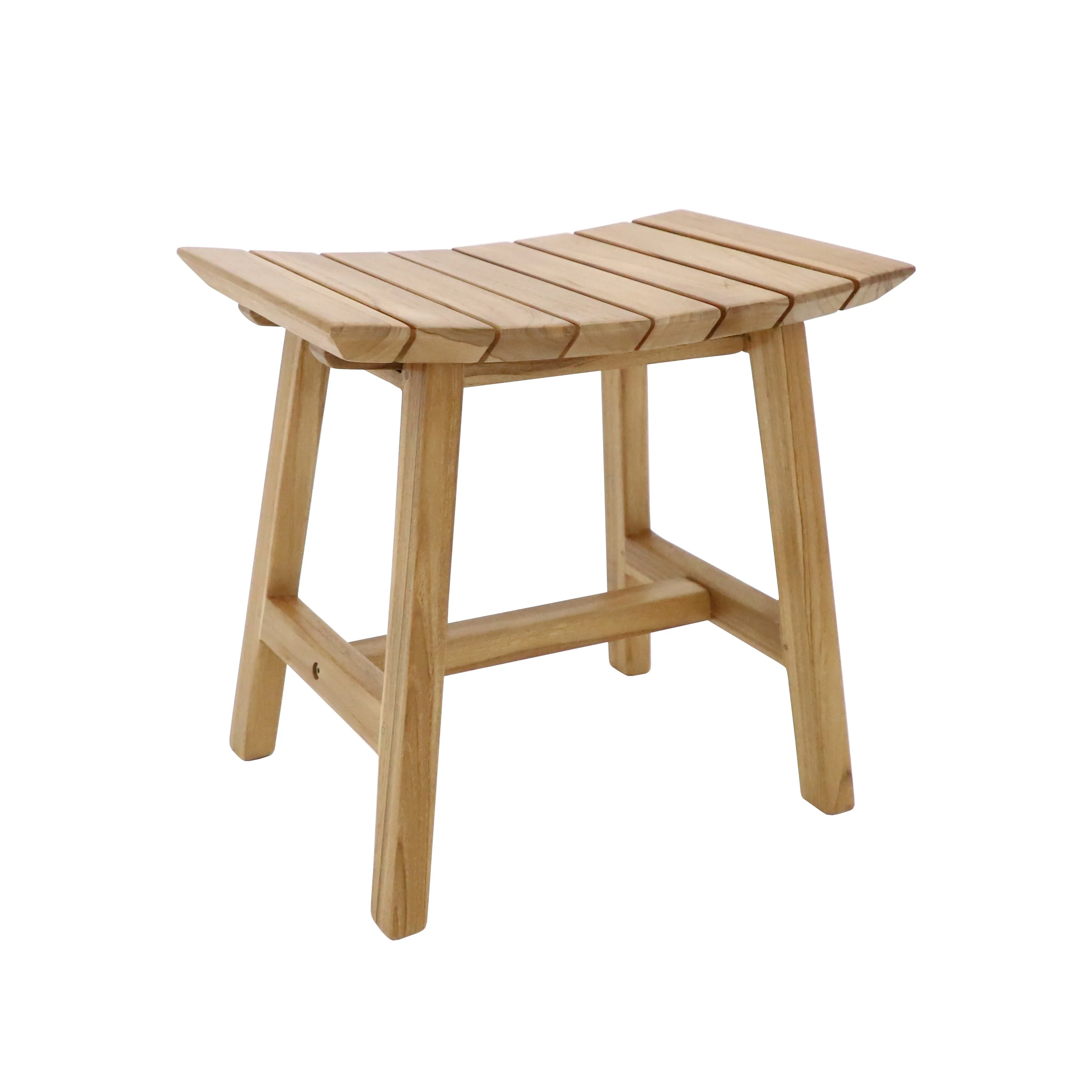 Phoenix Natural Teak Shower and Bath Slatted Stool - Image 7