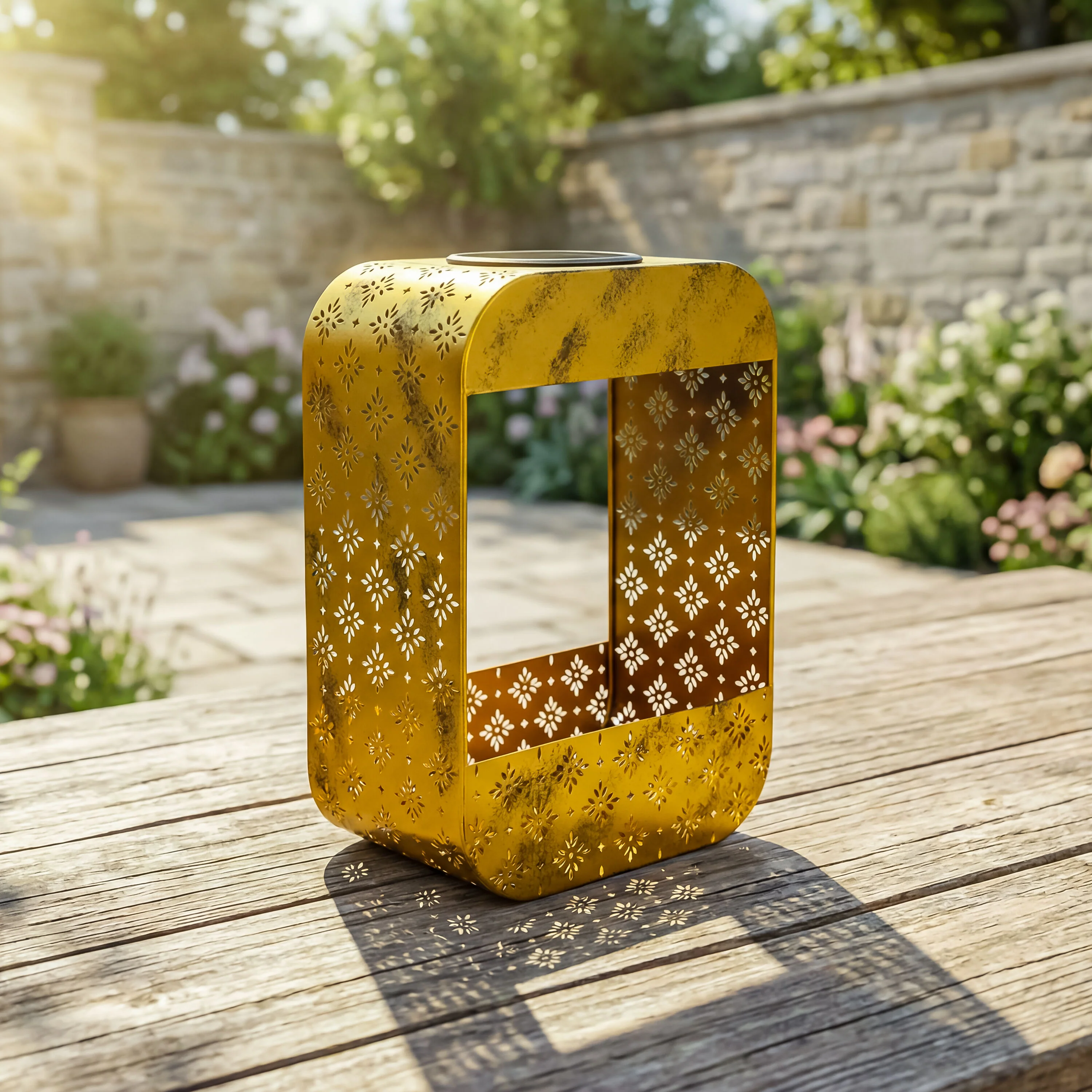 Solar Floral Planter, Gold - Image 2