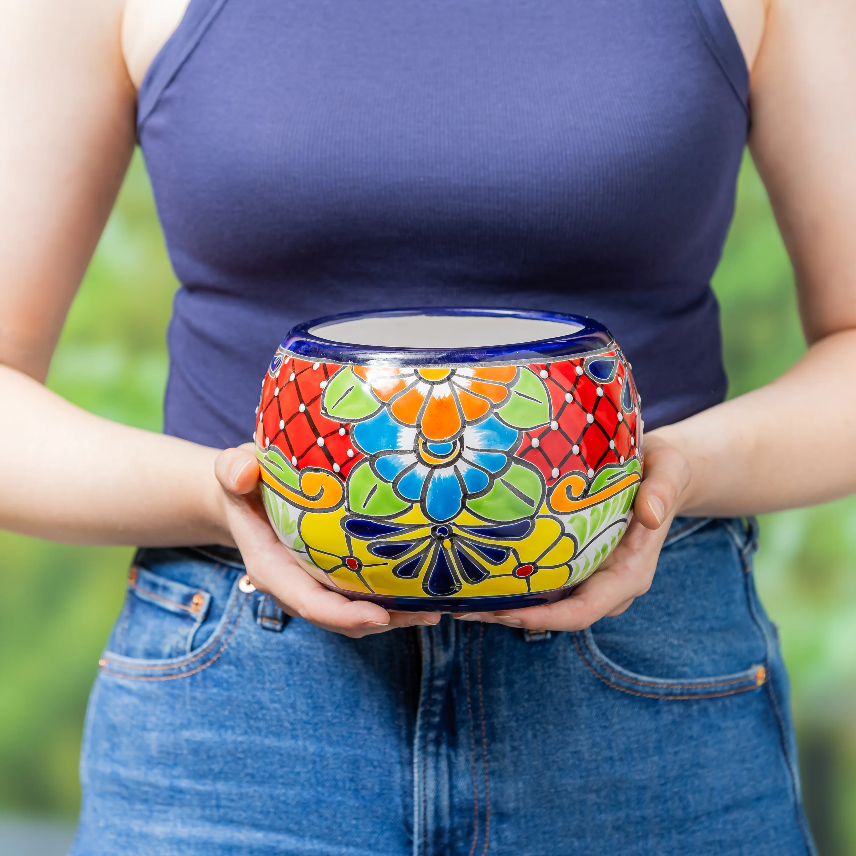 Set of 2 Mexican Talavera Baul Planters - Image 11