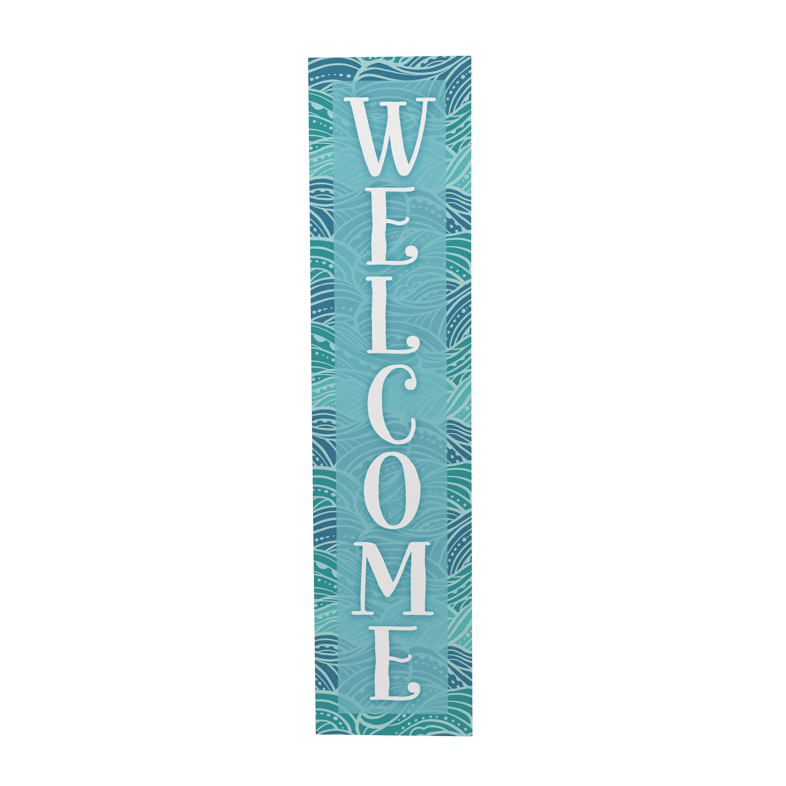 Blue Coastal Make Waves Porch Leaner, "Welcome", 46"H - Image 2