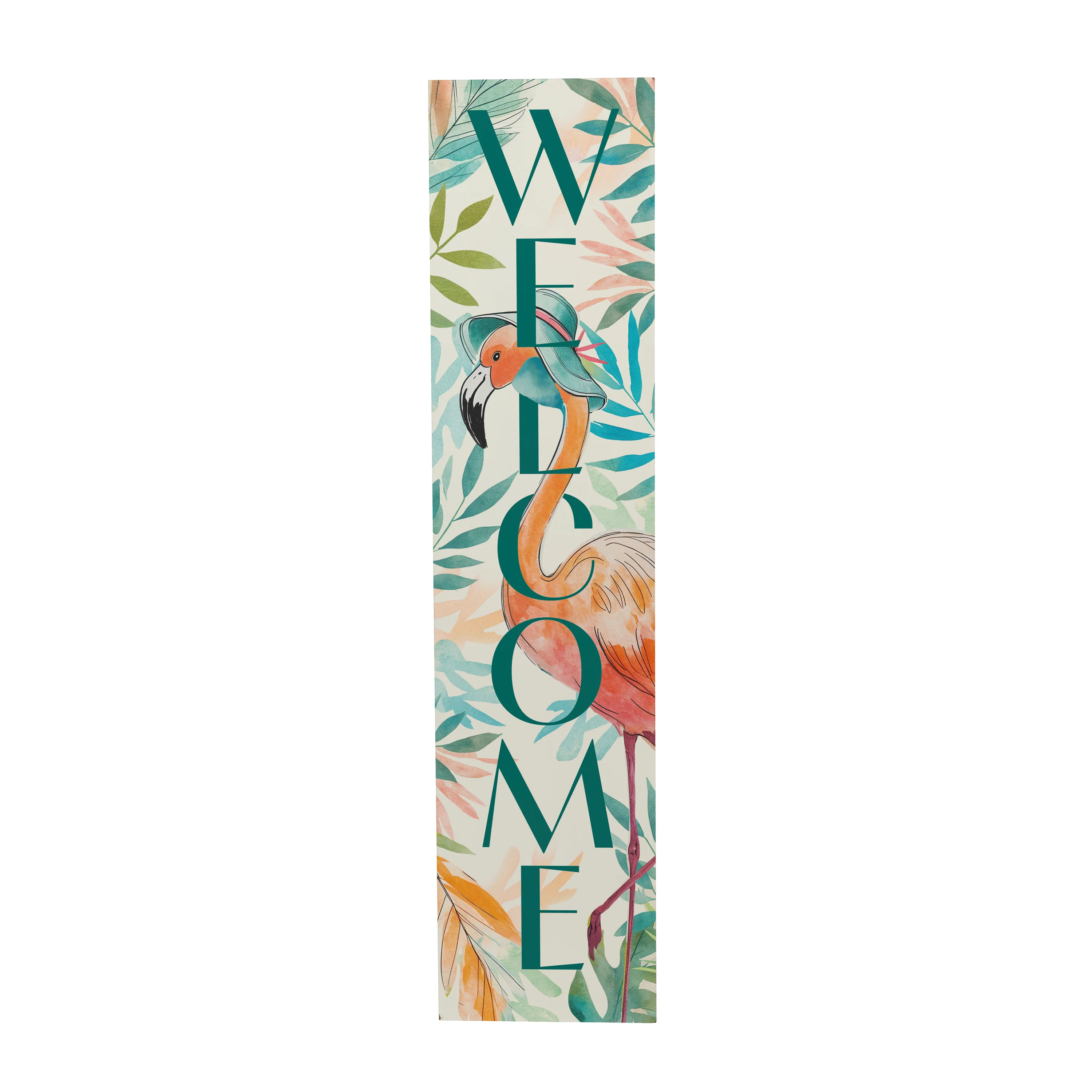 Palm Beach Flamingo Porch Leaner, "Welcome", 46"H - Image 2