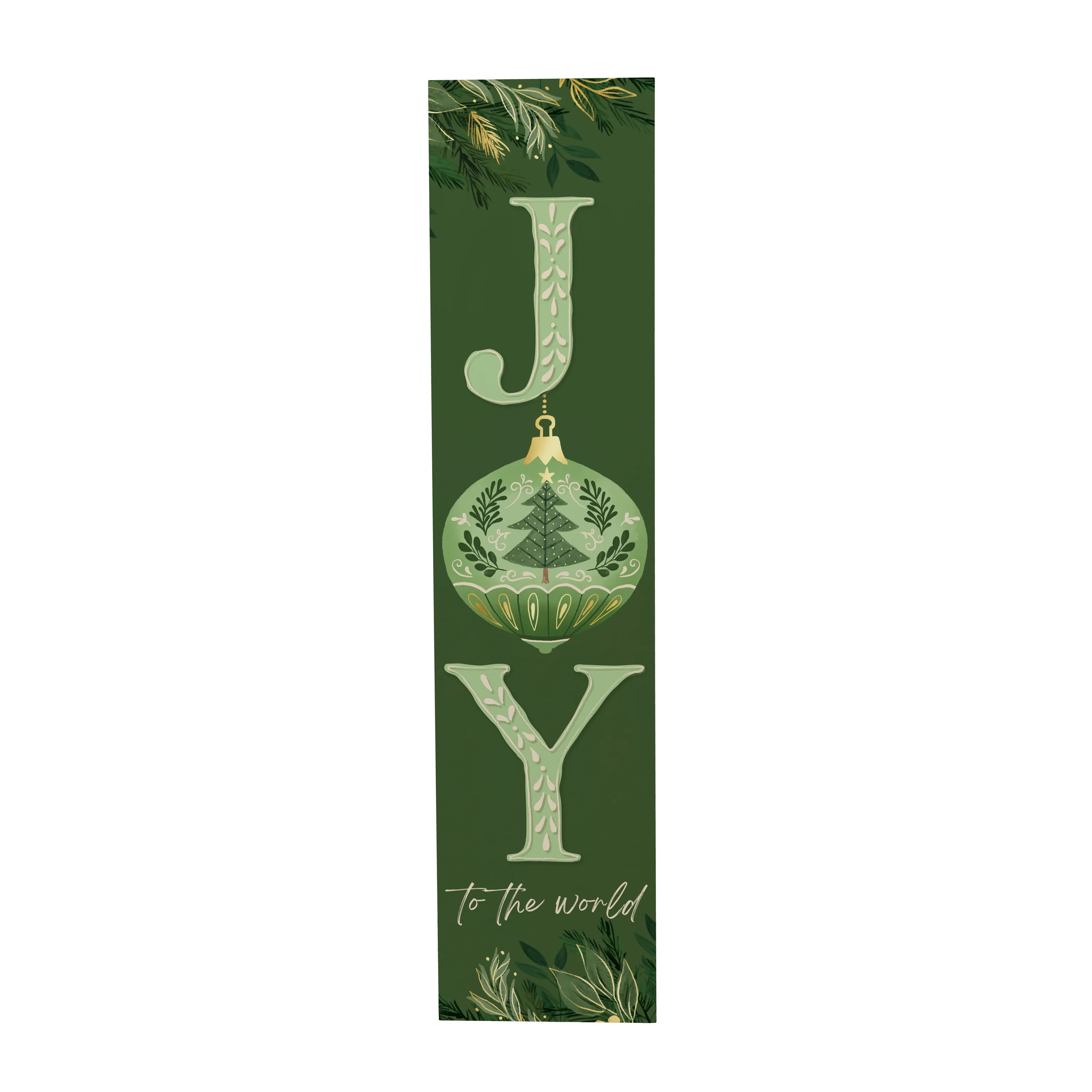 Shades of Emerald Joy Porch Leaner,  "Joy To The World", 46"H - Image 2