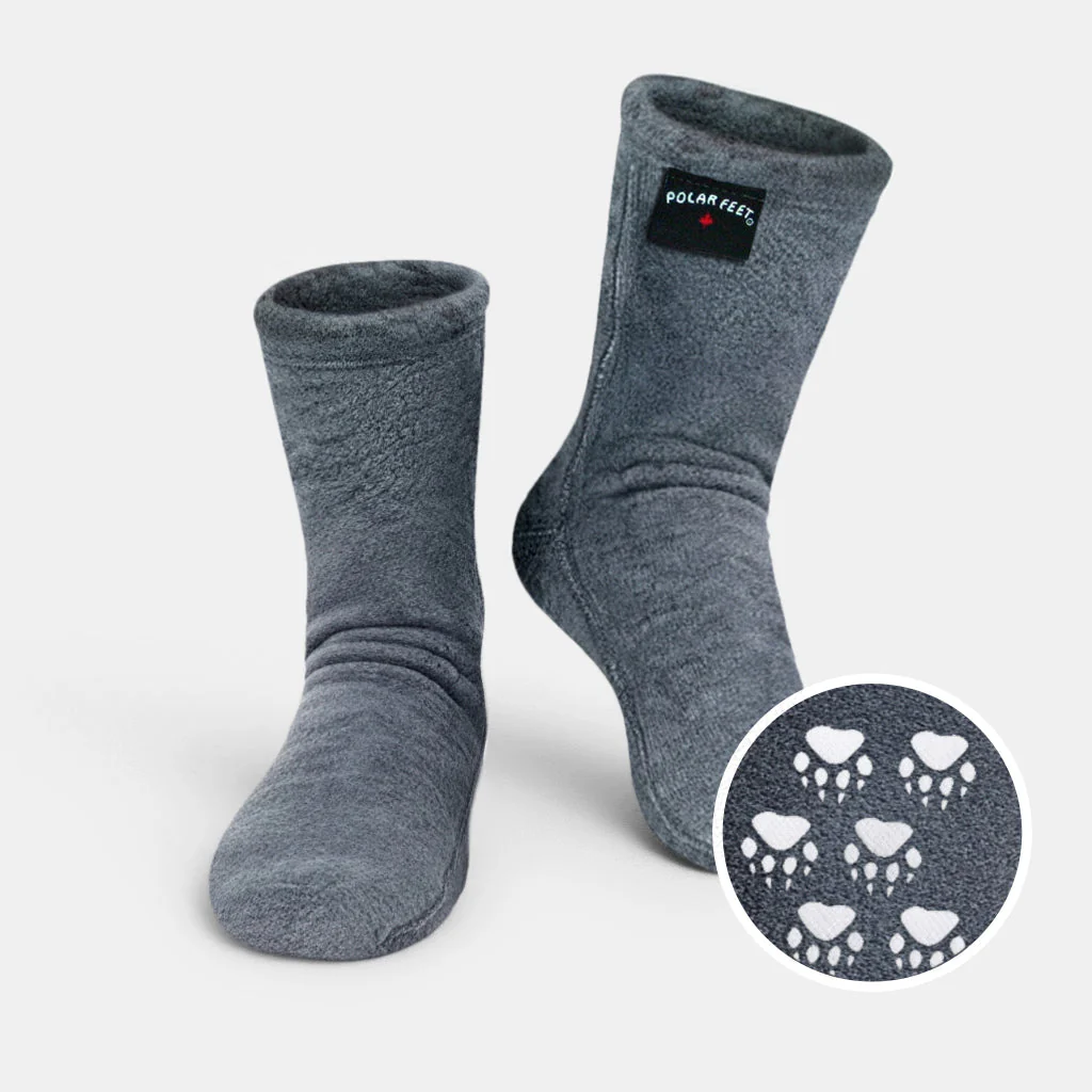 Polar Feet Fleece Socks - Soft Grey - Image 4