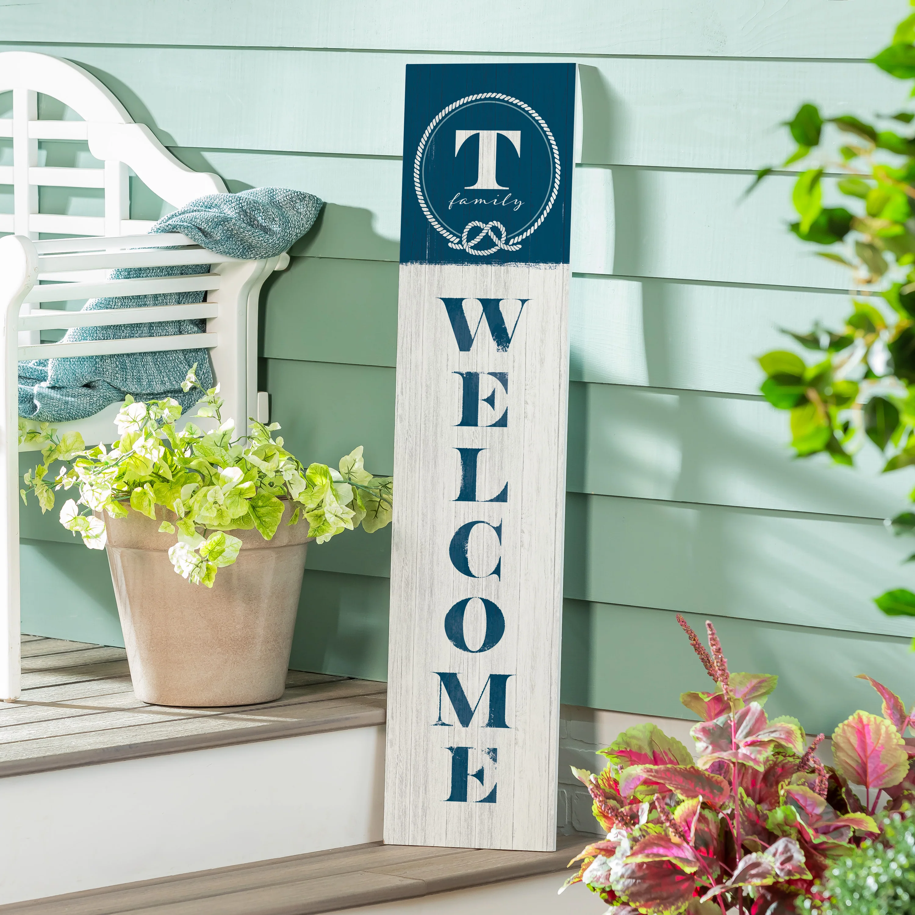 Coastal Porch Leaner Nautical Monogram 46" T - Image 2