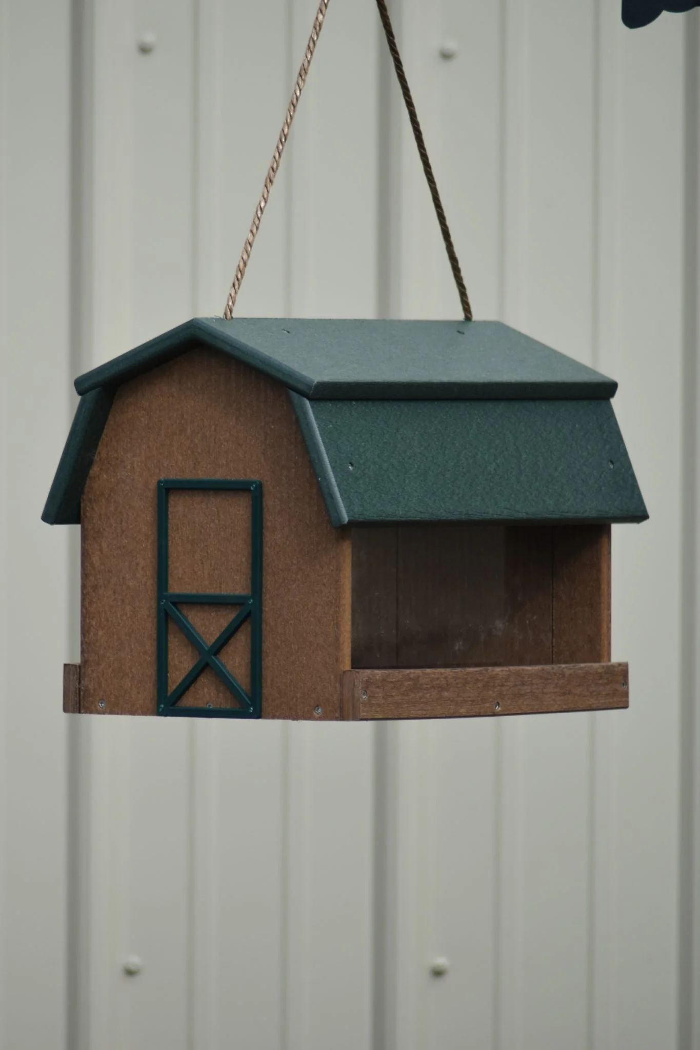 Poly Lumber Mini Barn Large Handcrafted Hanging Bird feeder - Image 4