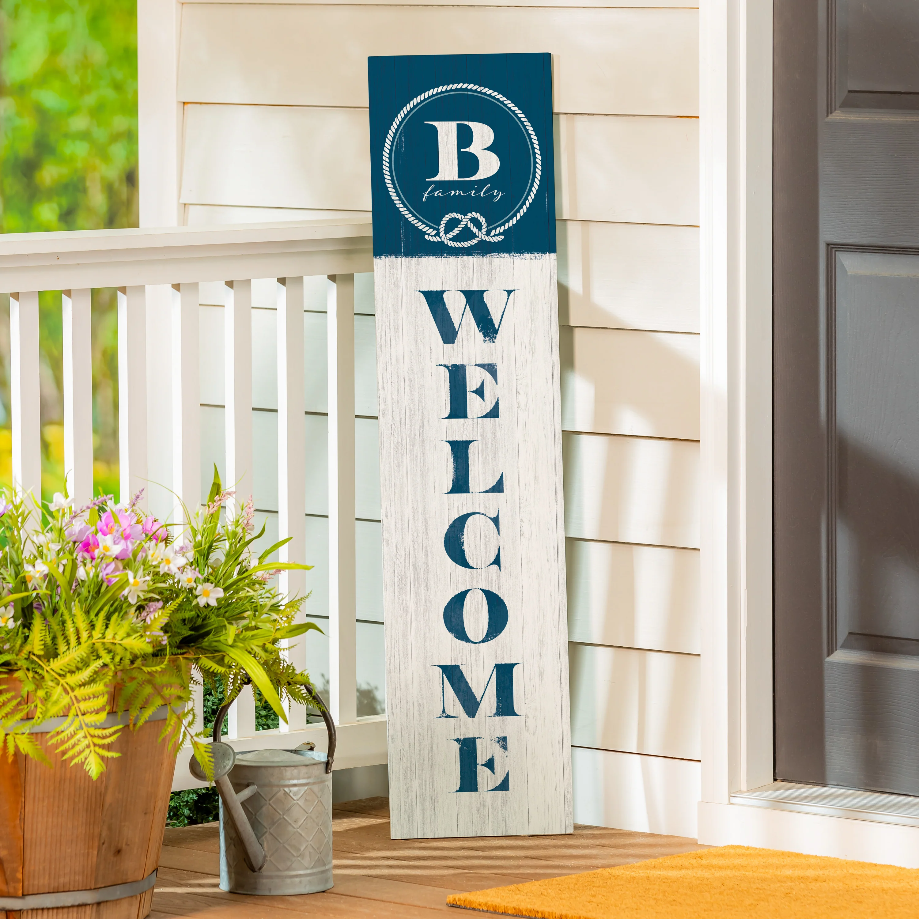 Coastal Porch Leaner Nautical Monogram 46" B - Image 2