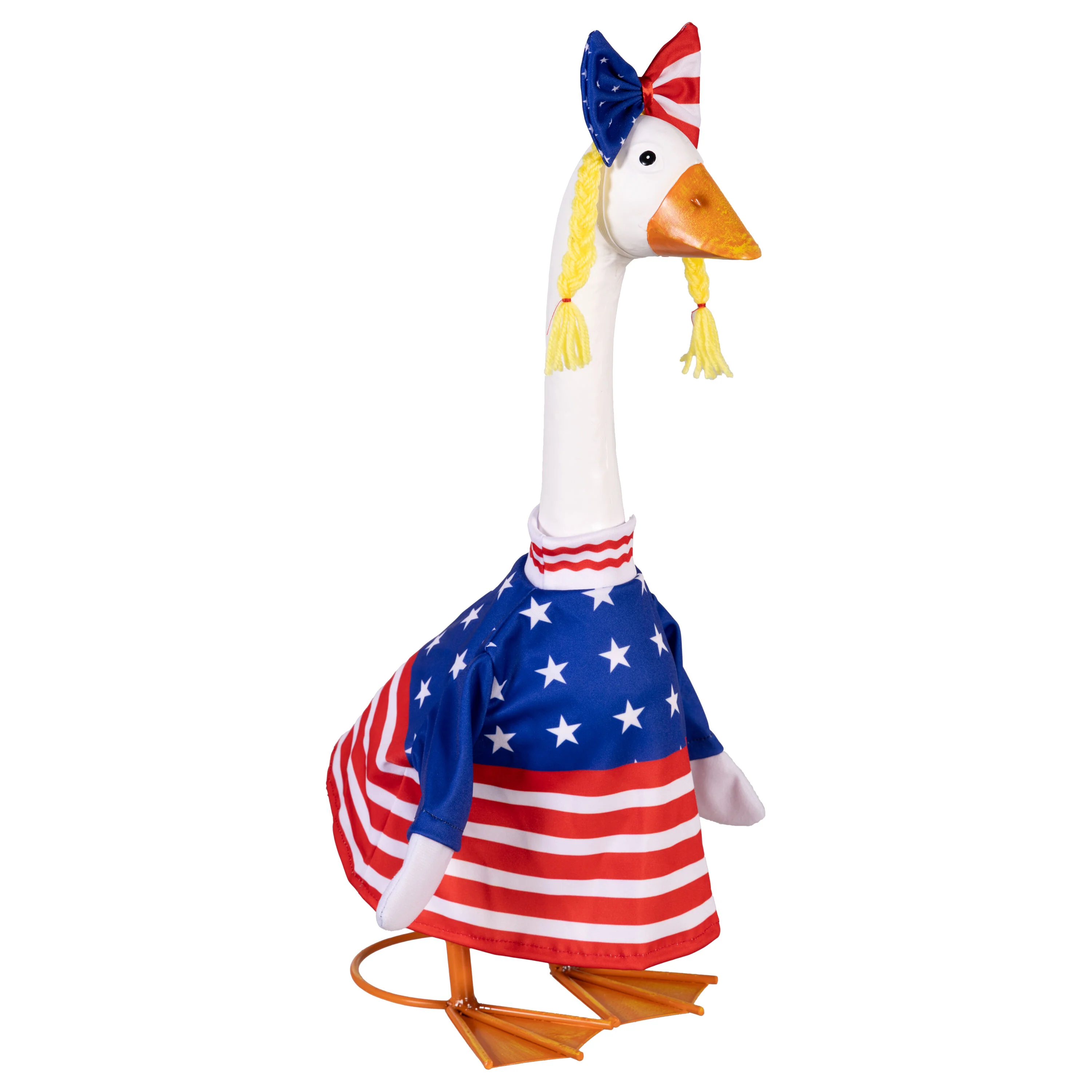 Giddy the Porch Goose Outdoor Statue with Patriotic Dress Outfit, 21"H - Image 2