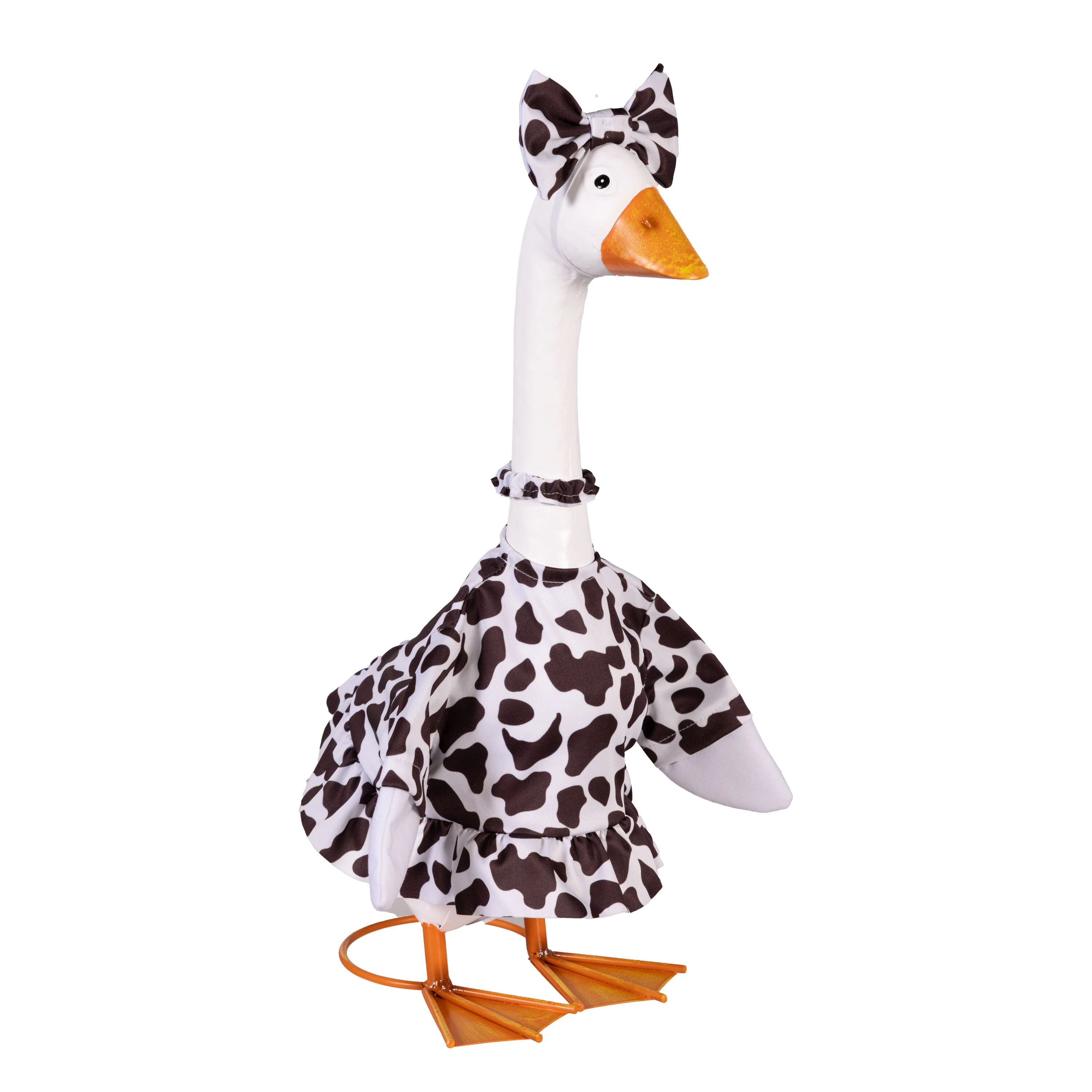 Giddy The Goose, Metal Porch Statue With Cow Print Outfit, 21"H - Image 2